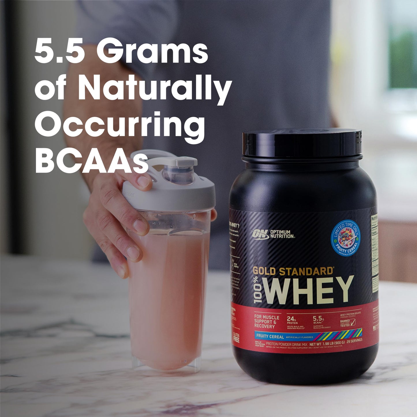 Optimum Nutrition Gold Standard 100% Whey Protein Powder, Vanilla Ice Cream, 1 Pound (Pack of 1)