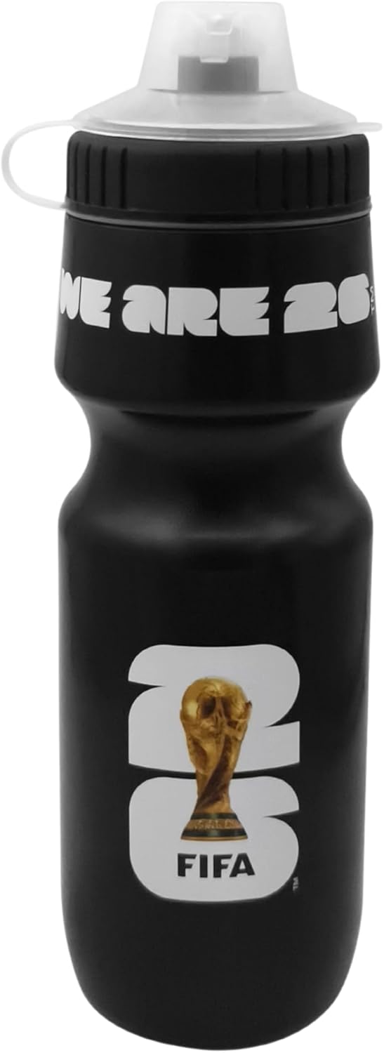 Official FIFA World Cup 2026 Edition - 24oz Refillable Squeeze Water Bottle - BPA-Free, Reusable, Dishwasher Safe with Pull-Top Cap - Designed for Everyday Use - Sports Games, Bike Rides, School, Work