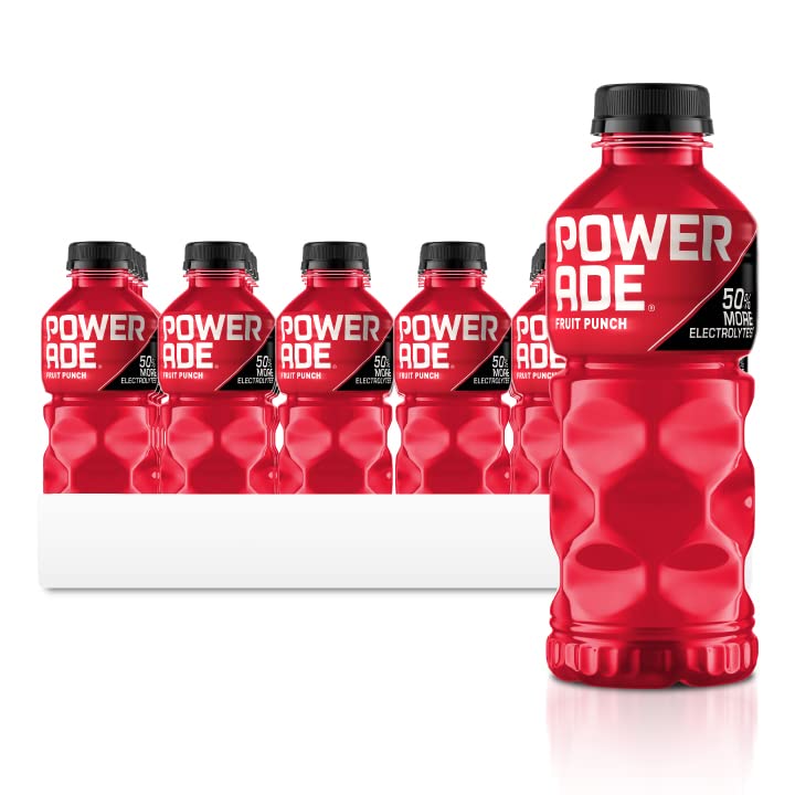 Powerade Fruit Punch, Electrolyte Enhanced Sports Drink, 20 Fl Oz Bottles, 8 Pack