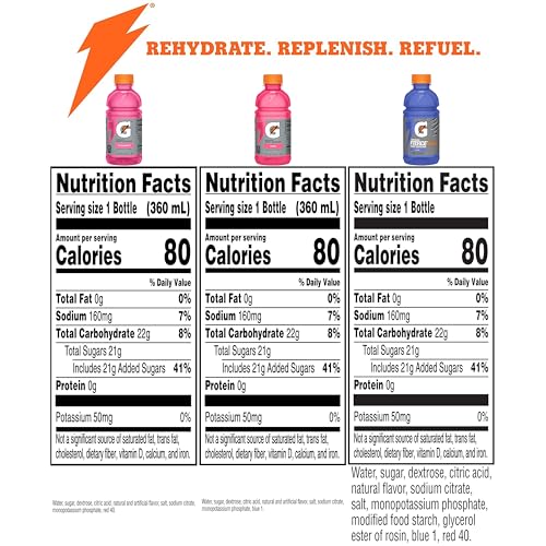 Gatorade Thirst Quencher Sports Drink, Variety Pack, 12 Fl Oz (Pack of 18)