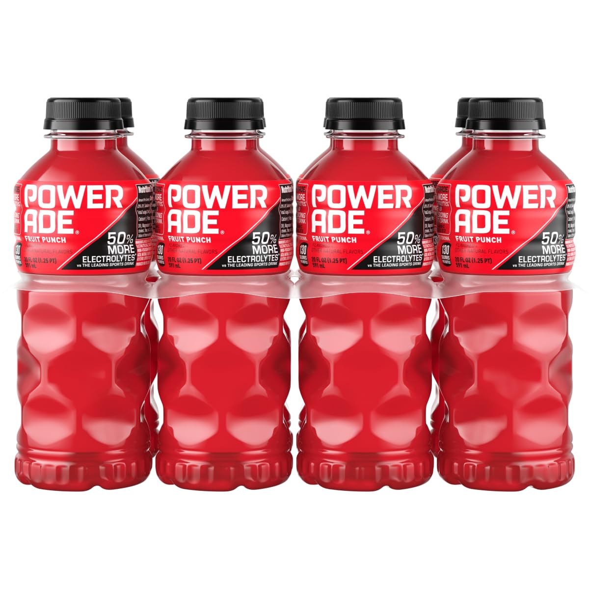 Powerade Fruit Punch, Electrolyte Enhanced Sports Drink, 20 Fl Oz Bottles, 8 Pack