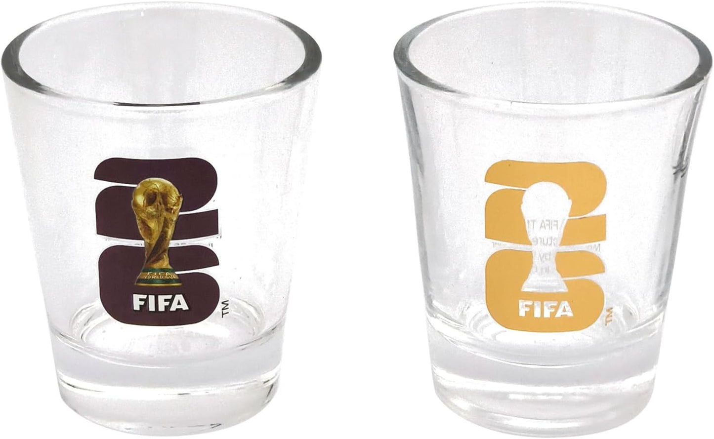 Official FIFA World Cup 2026 Edition - 1.7oz Trophy Shot Glasses (Set of 2) - Once-in-a-Lifetime Collector’s Item – Perfect for Tailgates, FIFA Parties, Mancaves or Bars Gift for Soccer Fans