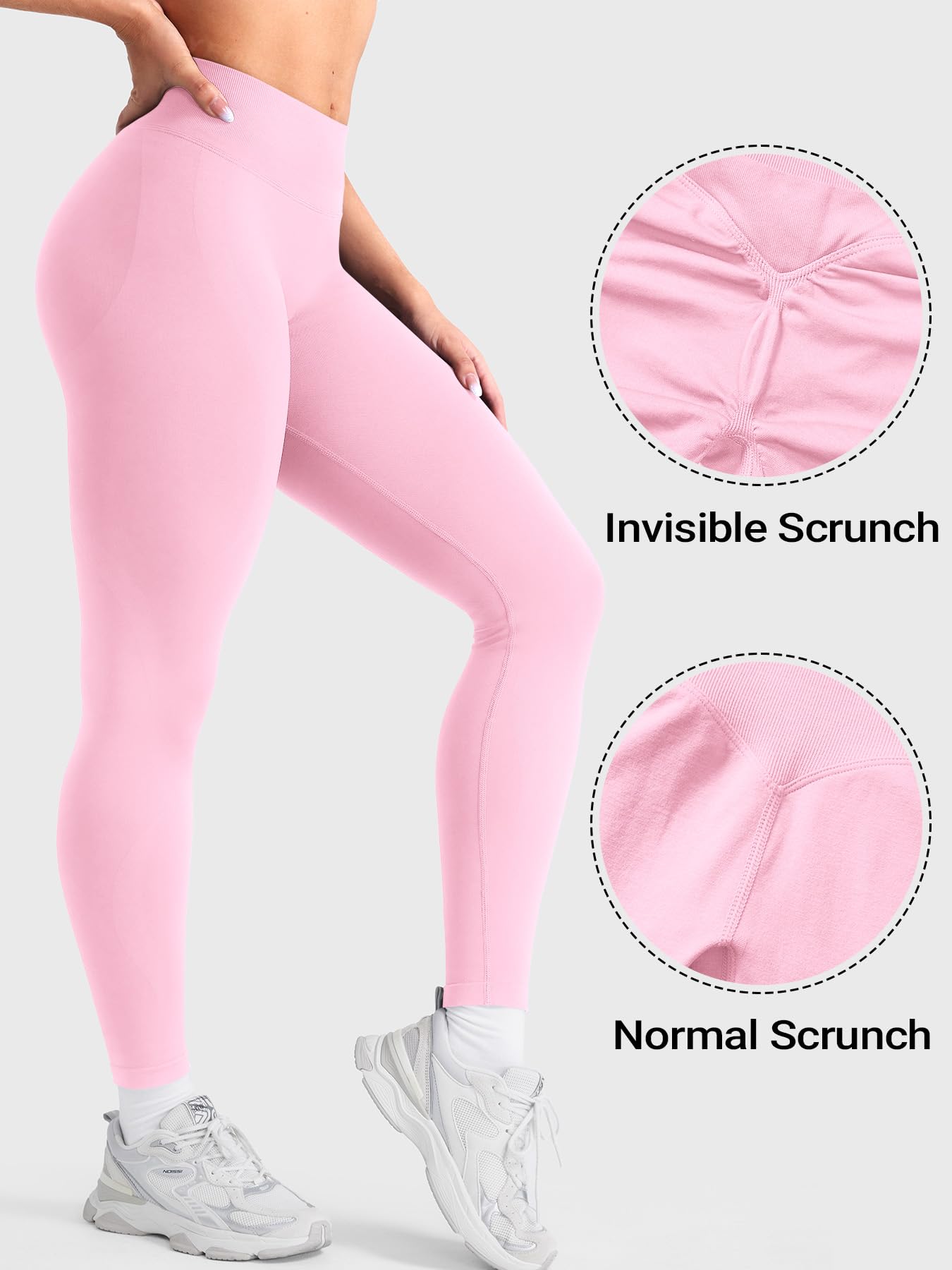 YEOREO Butt Lifting Leggings for Women Seamless Hidden Scrunch Workout Leggings 24" Baderiy Gym Yoga Booty Pants