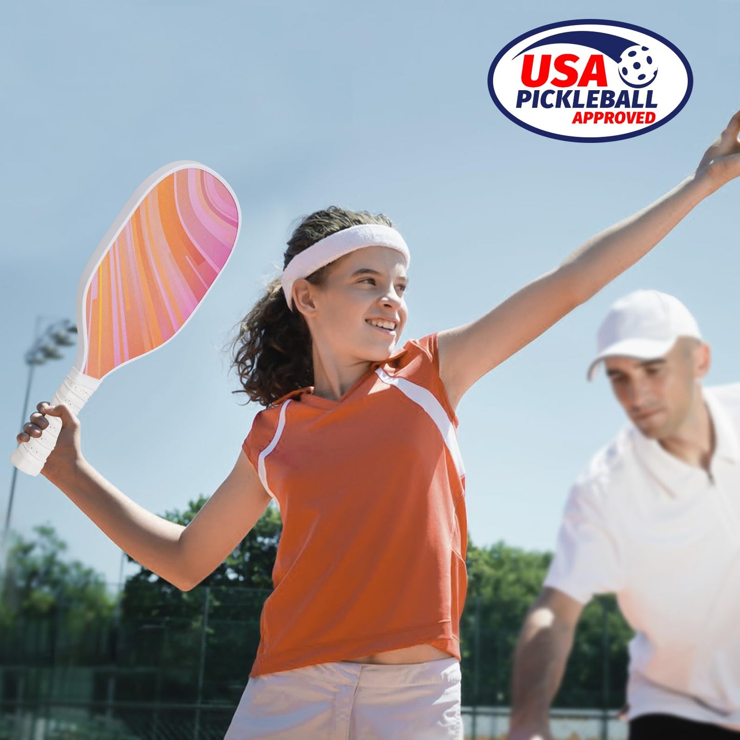 DULCE DOM Pickleball Paddles Set of 2/4 - USAPA Approved, Fiberglass/Carbon Fiber Pickleball Racket with 4 Indoor Outdoor Pickleball Balls and Pickleball Bag, Ideal Pickleball Training Equipment