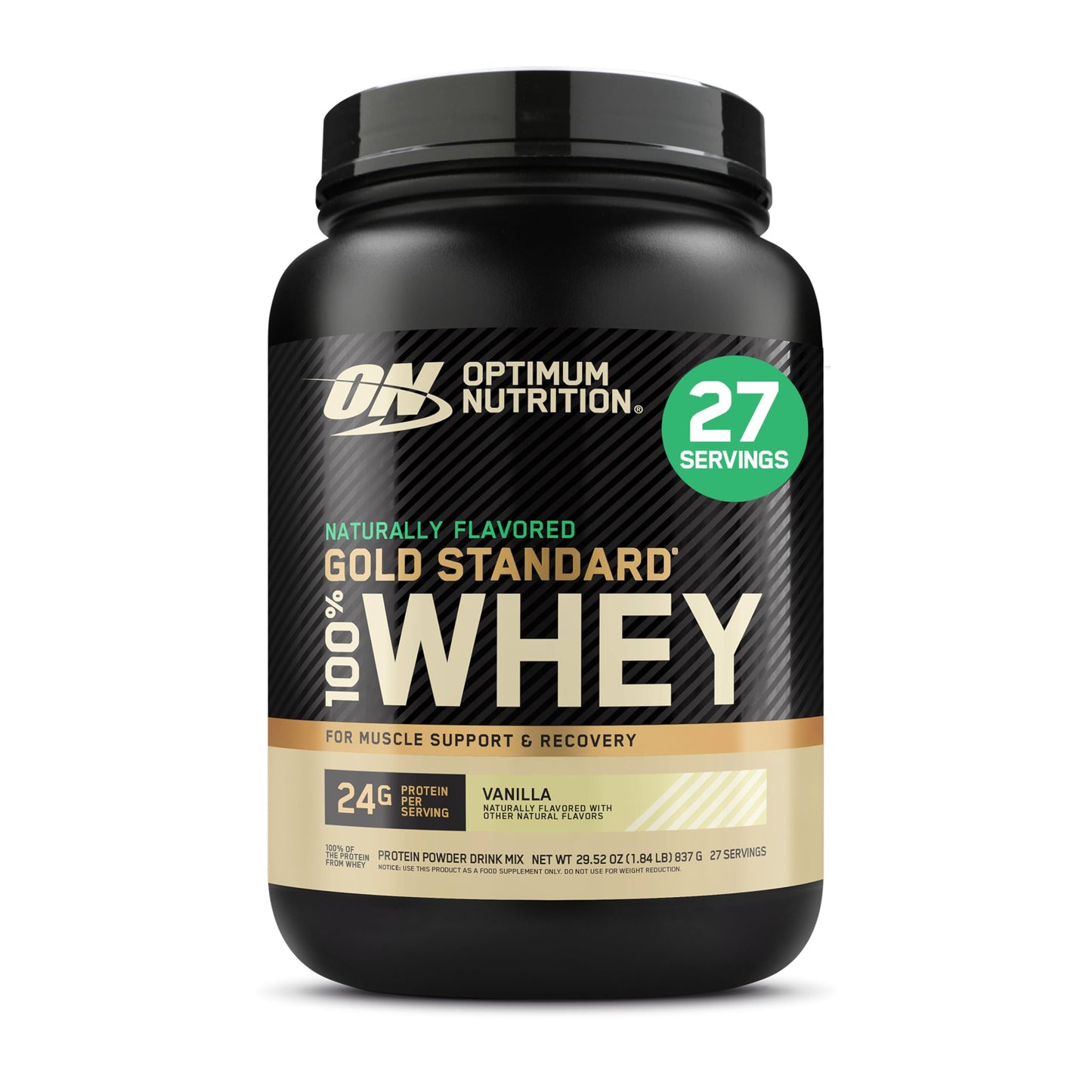 Optimum Nutrition Gold Standard 100% Whey Protein Powder, Vanilla Ice Cream, 1 Pound (Pack of 1)