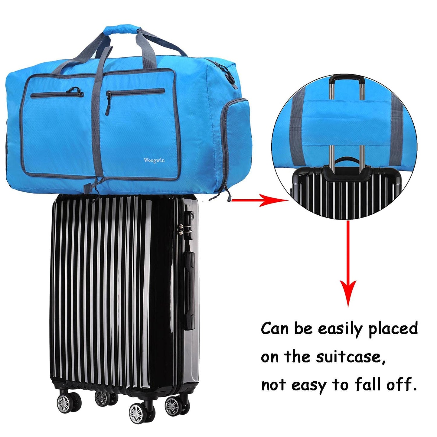 Woogwin Travel Duffel Bag Large Foldable Waterproof Overnight Bag for Beach Swim Bags Pool Sports Gym