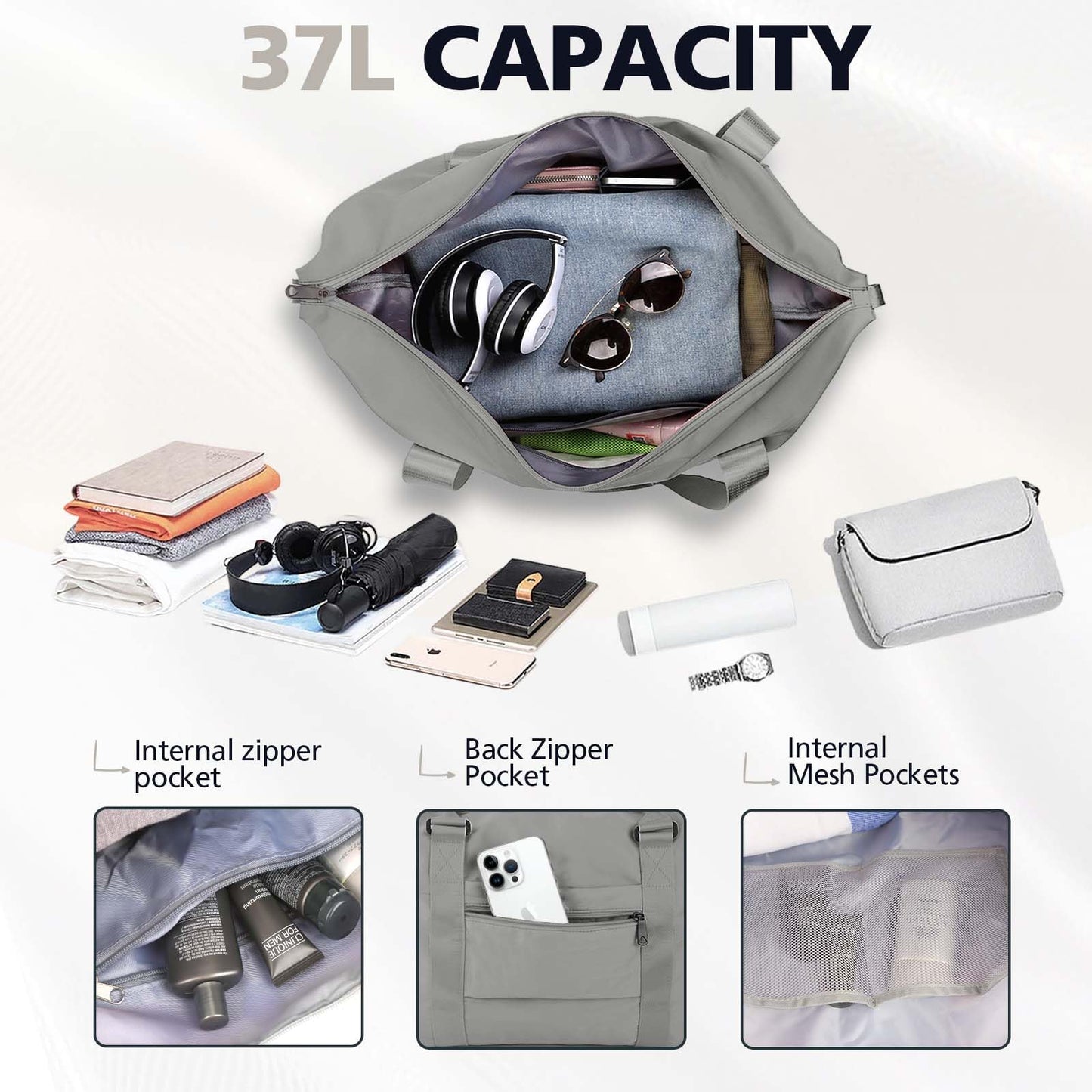 TOPBAG Travel Duffle Bag, Waterproof Weekender Carry On Tote Bags for Women, Sport Gym Bag for Men, Hospital Bag for Labor and Delivery, Overnight Luggage Bag with Trolley Sleeve Coral Pink