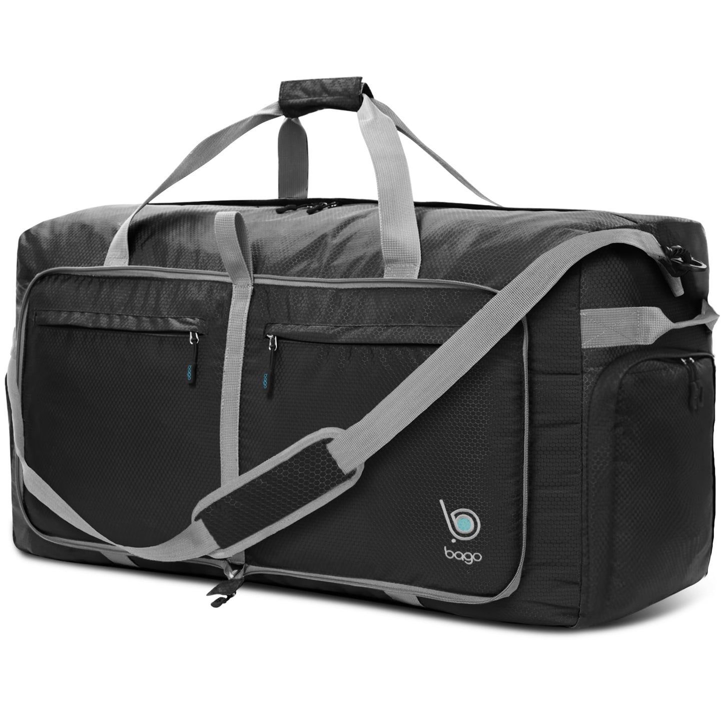 Bago Foldable Duffel Bags for Traveling Women & Men - 40L Sports Packable Duffle Bag for Travel with Shoe Compartment - Water Repellant, Heavy Duty, Lightweight Folding & Collapsible (SnowPink)