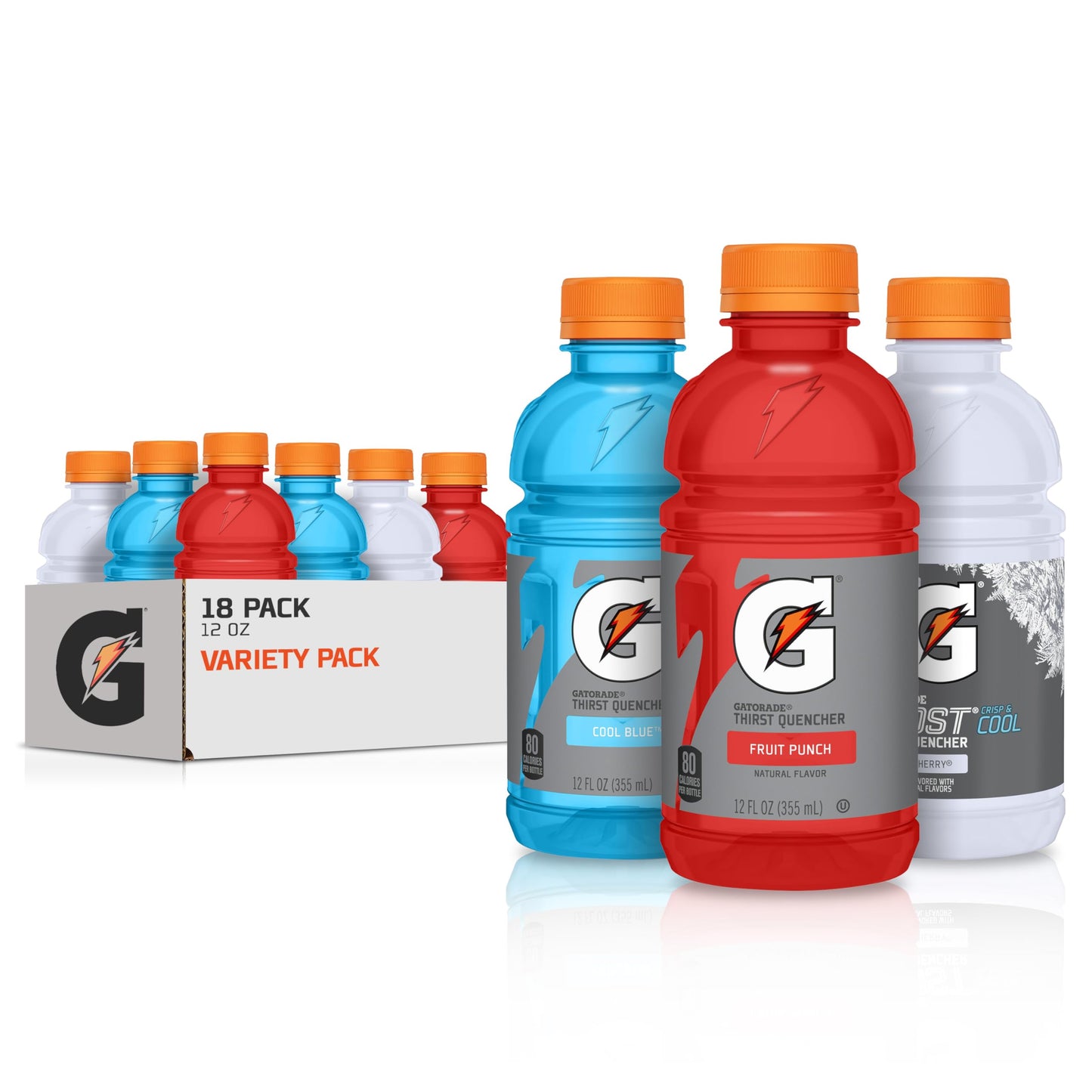 Gatorade Thirst Quencher Sports Drink, Variety Pack, 12 Fl Oz (Pack of 18)