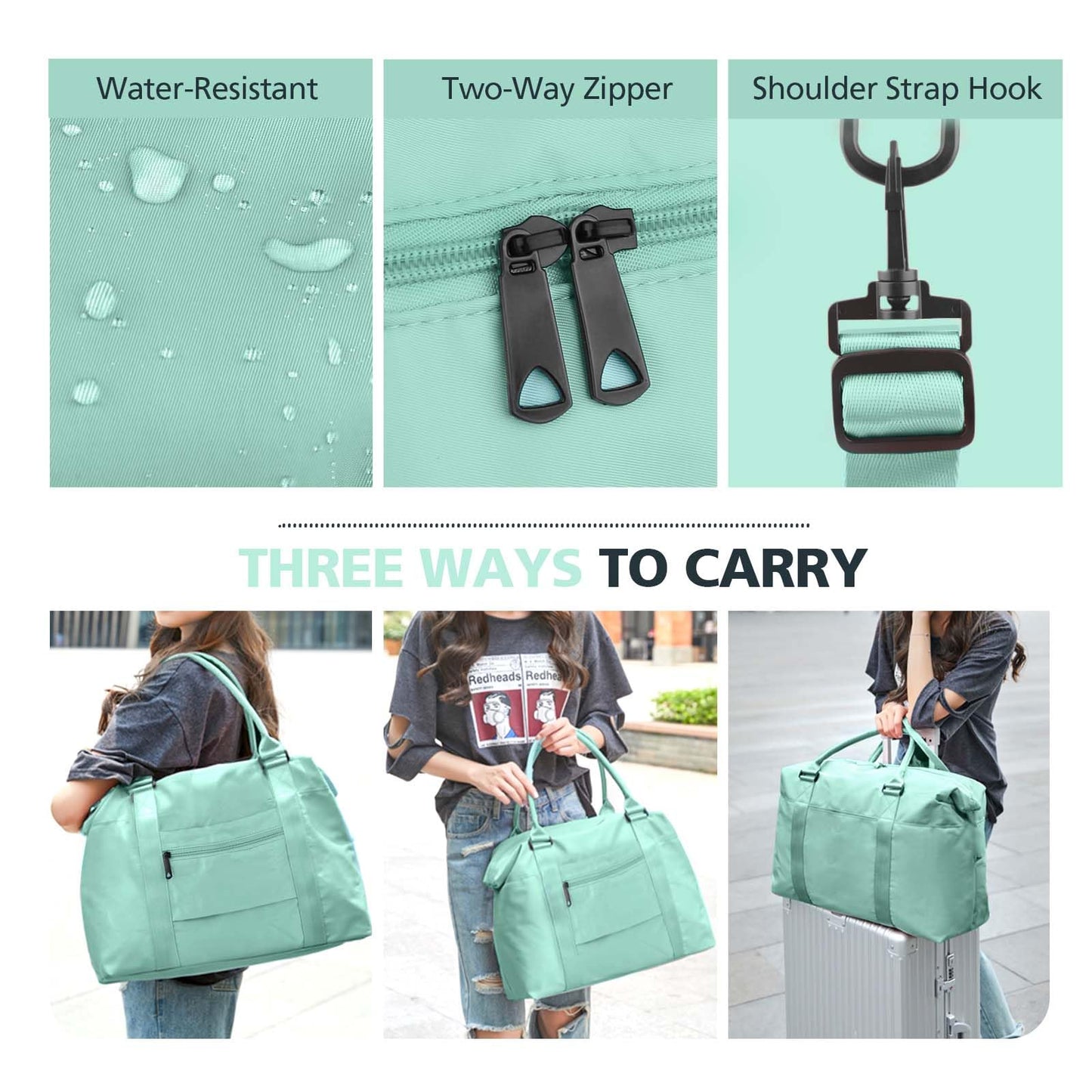 TOPBAG Travel Duffle Bag, Waterproof Weekender Carry On Tote Bags for Women, Sport Gym Bag for Men, Hospital Bag for Labor and Delivery, Overnight Luggage Bag with Trolley Sleeve Coral Pink