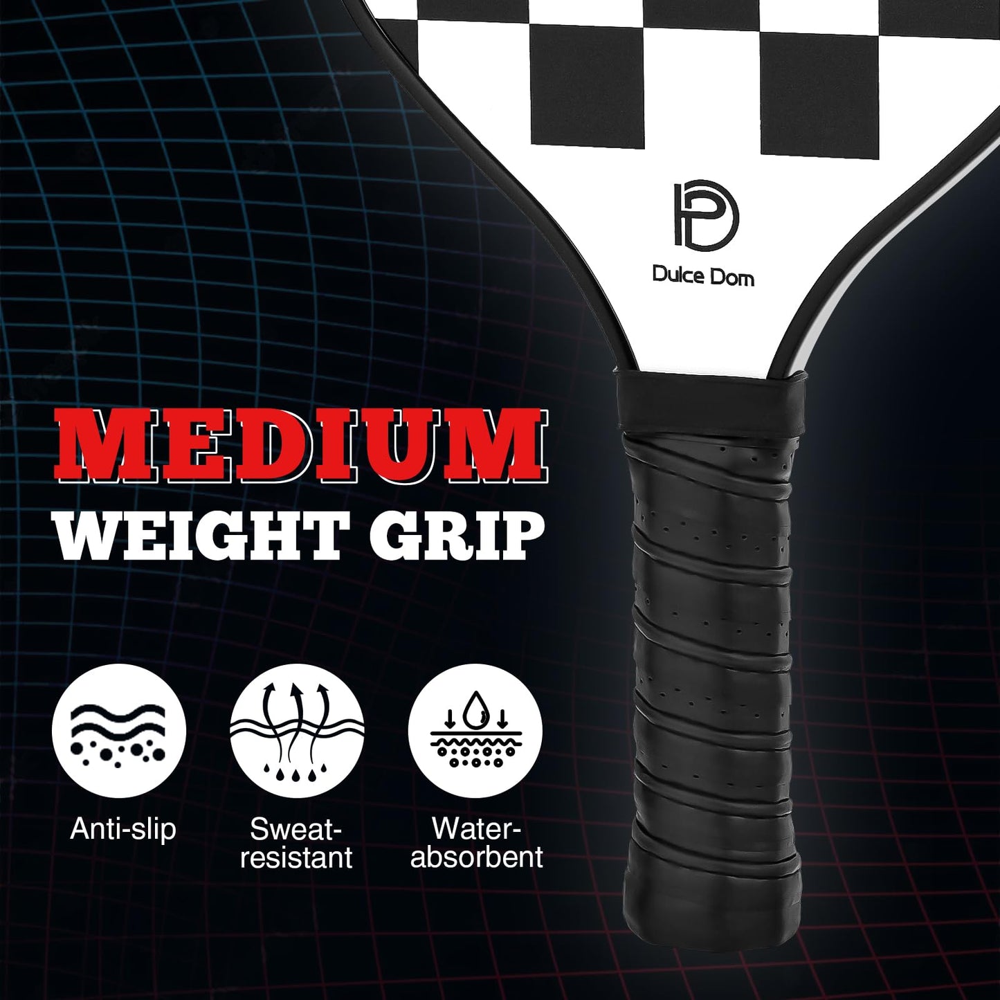 DULCE DOM Pickleball Paddles Set of 2/4 - USAPA Approved, Fiberglass/Carbon Fiber Pickleball Racket with 4 Indoor Outdoor Pickleball Balls and Pickleball Bag, Ideal Pickleball Training Equipment