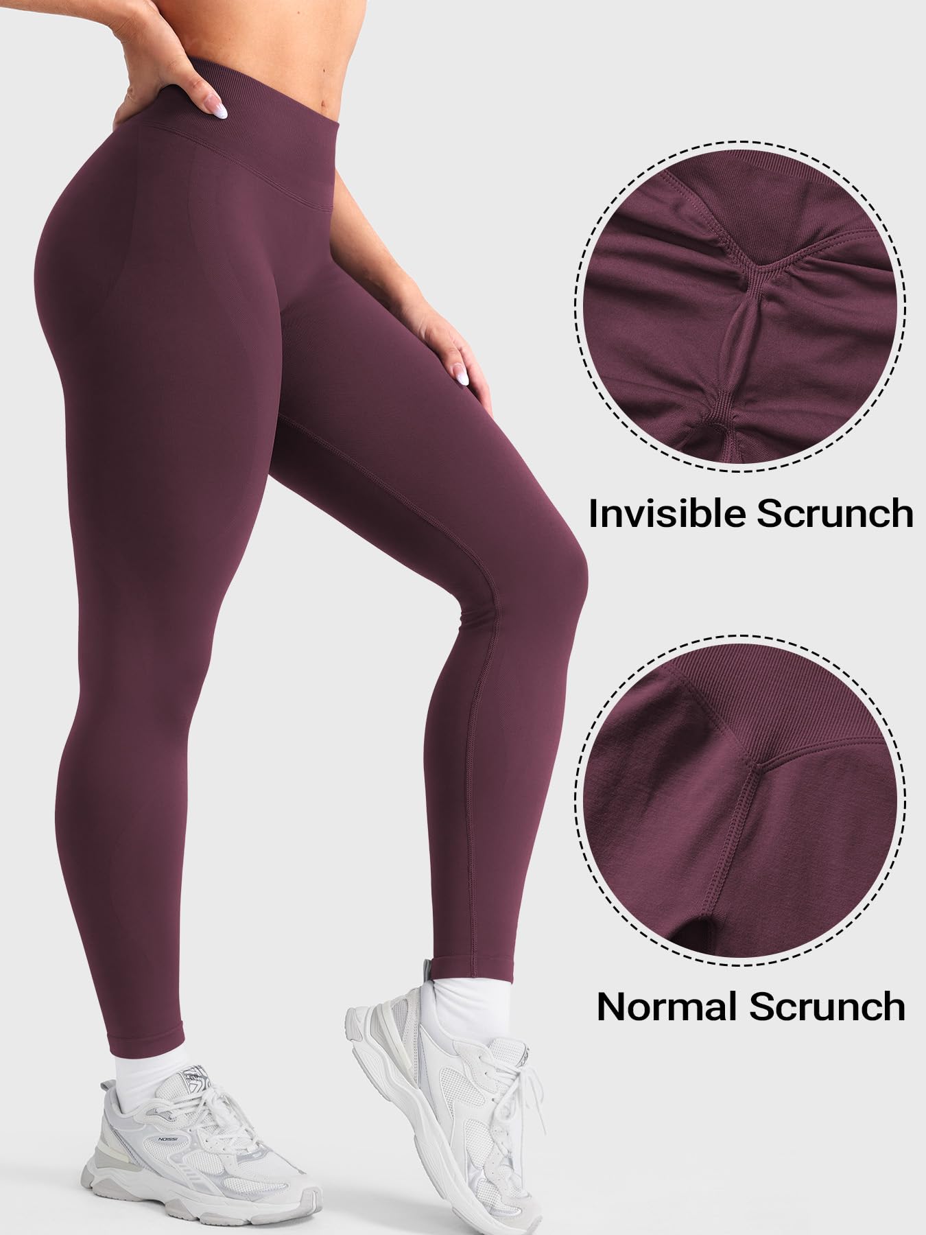 YEOREO Butt Lifting Leggings for Women Seamless Hidden Scrunch Workout Leggings 24" Baderiy Gym Yoga Booty Pants