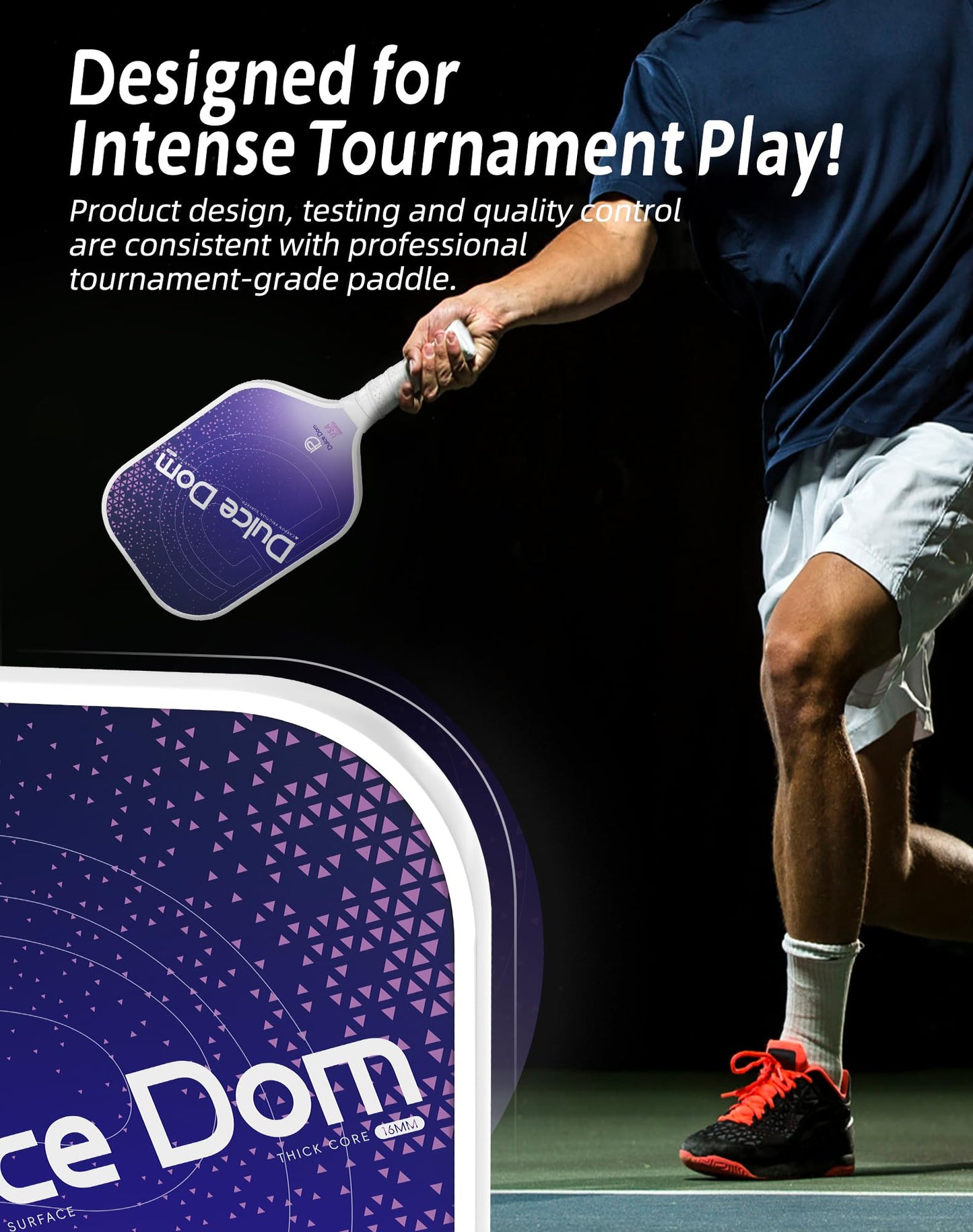 DULCE DOM Pickleball Paddles Set of 2/4 - USAPA Approved, Fiberglass/Carbon Fiber Pickleball Racket with 4 Indoor Outdoor Pickleball Balls and Pickleball Bag, Ideal Pickleball Training Equipment