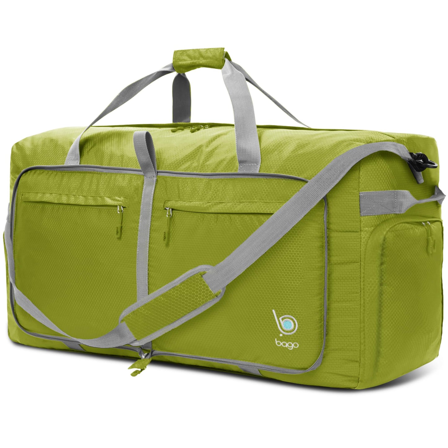 Bago Foldable Duffel Bags for Traveling Women & Men - 40L Sports Packable Duffle Bag for Travel with Shoe Compartment - Water Repellant, Heavy Duty, Lightweight Folding & Collapsible (SnowPink)