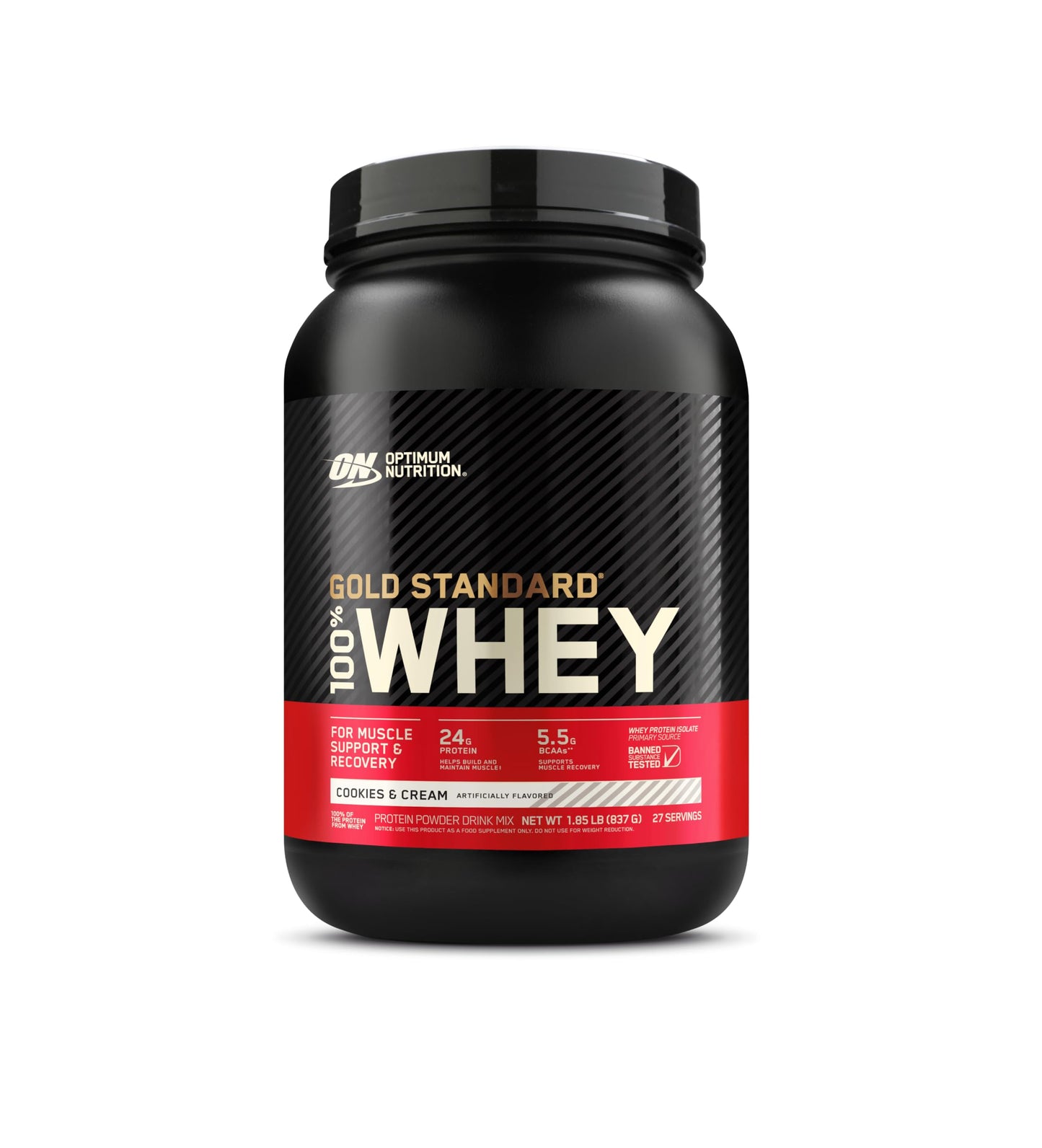 Optimum Nutrition Gold Standard 100% Whey Protein Powder, Vanilla Ice Cream, 1 Pound (Pack of 1)