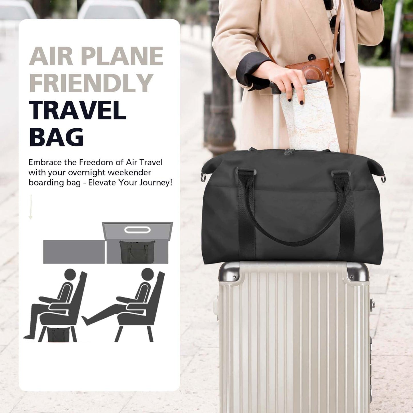 TOPBAG Travel Duffle Bag, Waterproof Weekender Carry On Tote Bags for Women, Sport Gym Bag for Men, Hospital Bag for Labor and Delivery, Overnight Luggage Bag with Trolley Sleeve Coral Pink