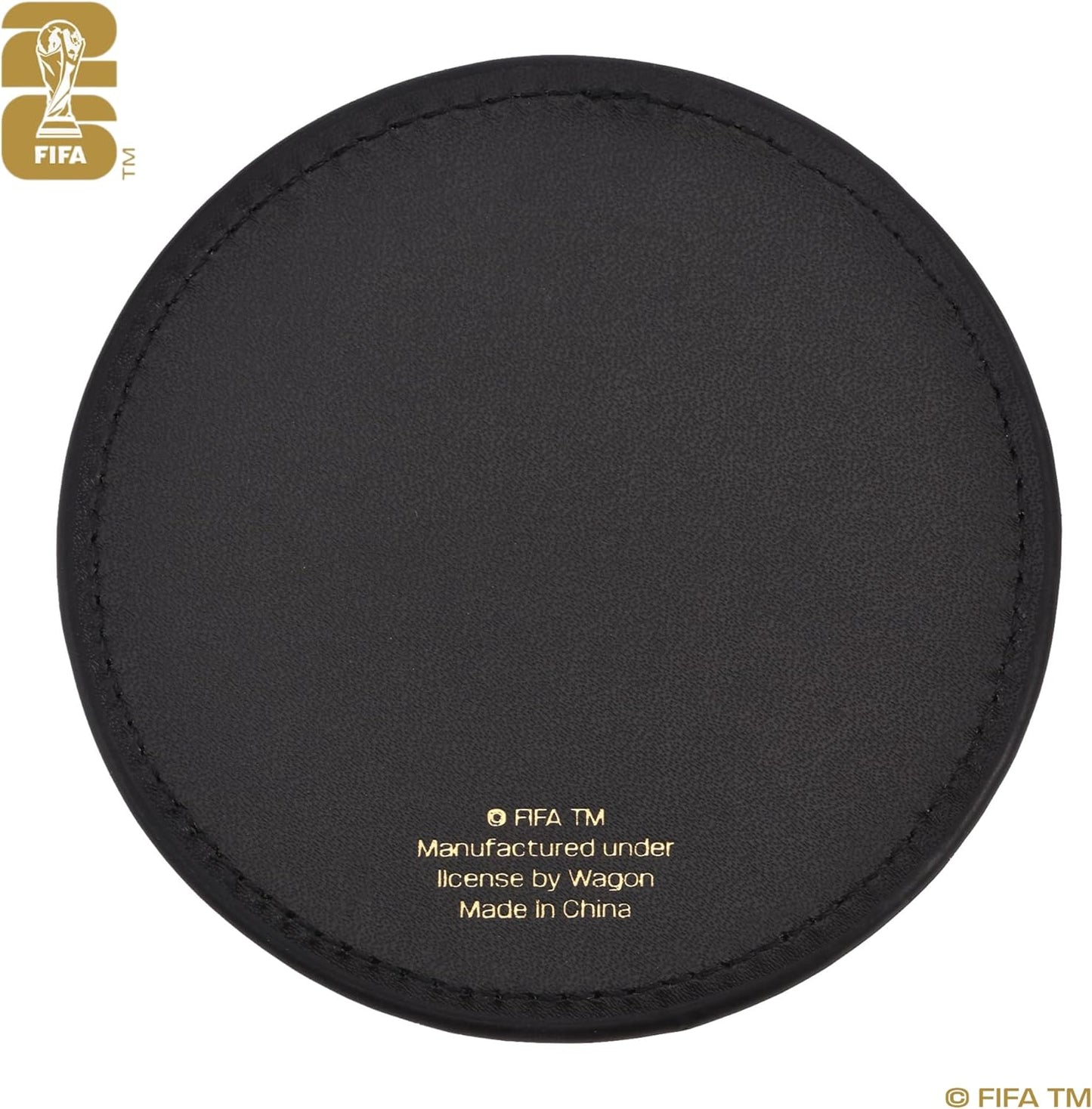 Official FIFA World Cup 2026 Edition - 8oz Whiskey Glass & Leather Coasters Gift Set - 2 of Each - Perfect for Parties, Bars, Tailgates, Mancaves & Gamedays - Once in a Lifetime Drinkware Set