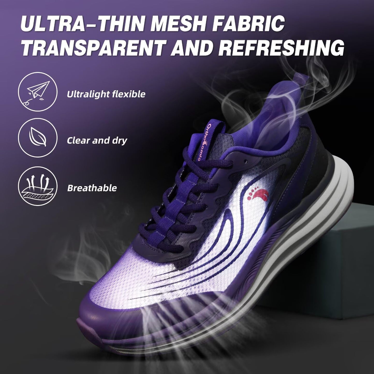 Women's Orthopedic Road Running Shoes: Comfortable Arch Support Plantar Fasciitis Sports Sneakers, Casual Orthotic High Arch Flat Feet Tennis Work Walking Shoes for Foot Heel and Pain Relief