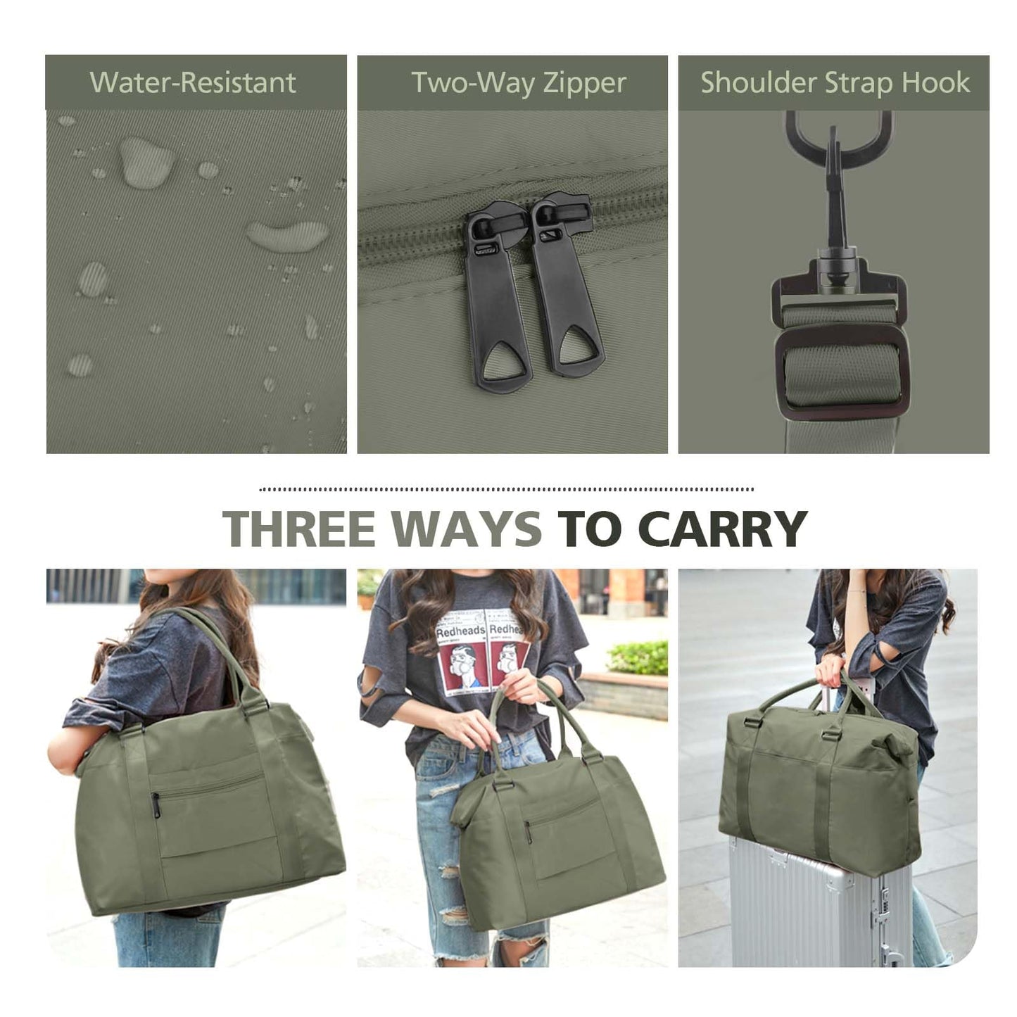 TOPBAG Travel Duffle Bag, Waterproof Weekender Carry On Tote Bags for Women, Sport Gym Bag for Men, Hospital Bag for Labor and Delivery, Overnight Luggage Bag with Trolley Sleeve Coral Pink