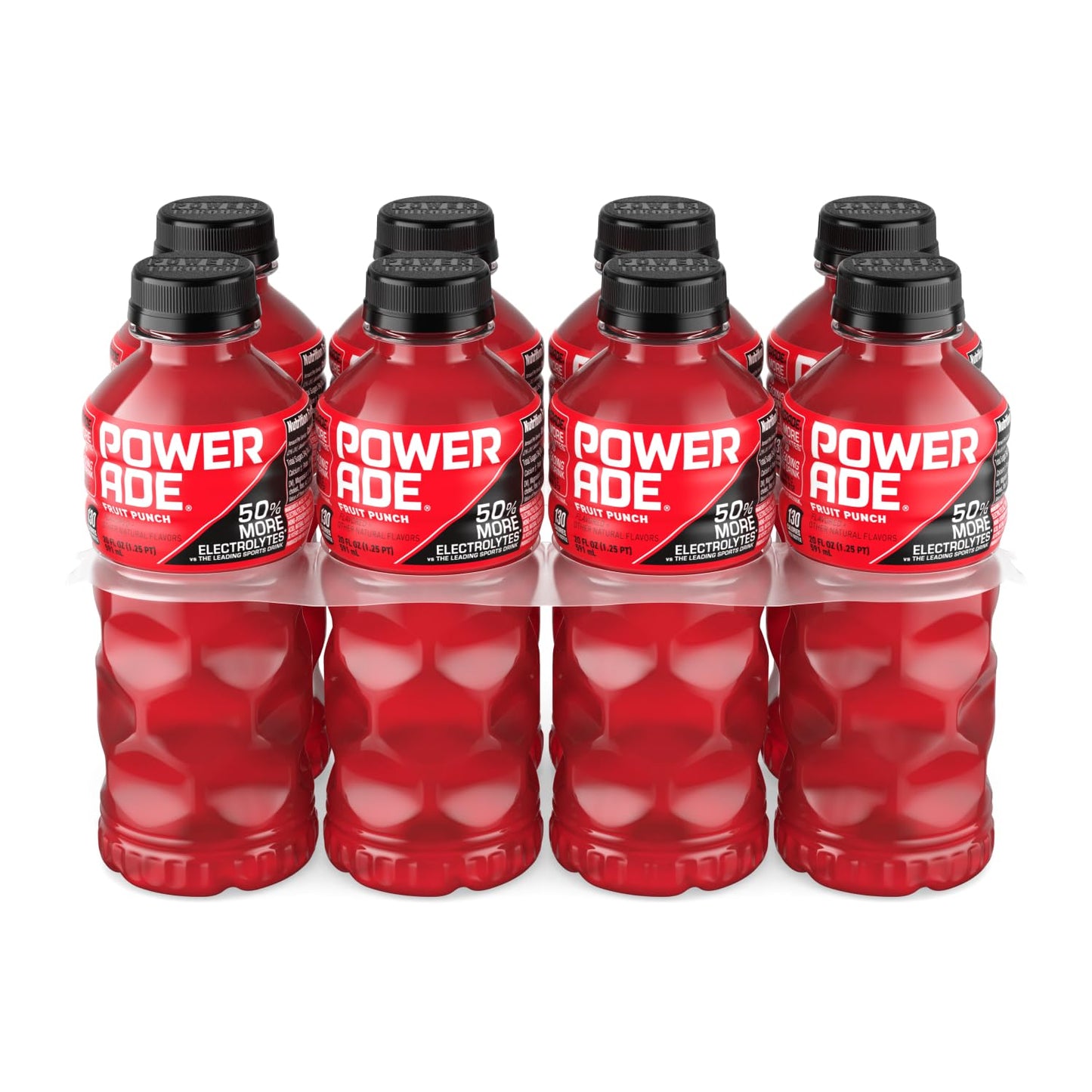 Powerade Fruit Punch, Electrolyte Enhanced Sports Drink, 20 Fl Oz Bottles, 8 Pack