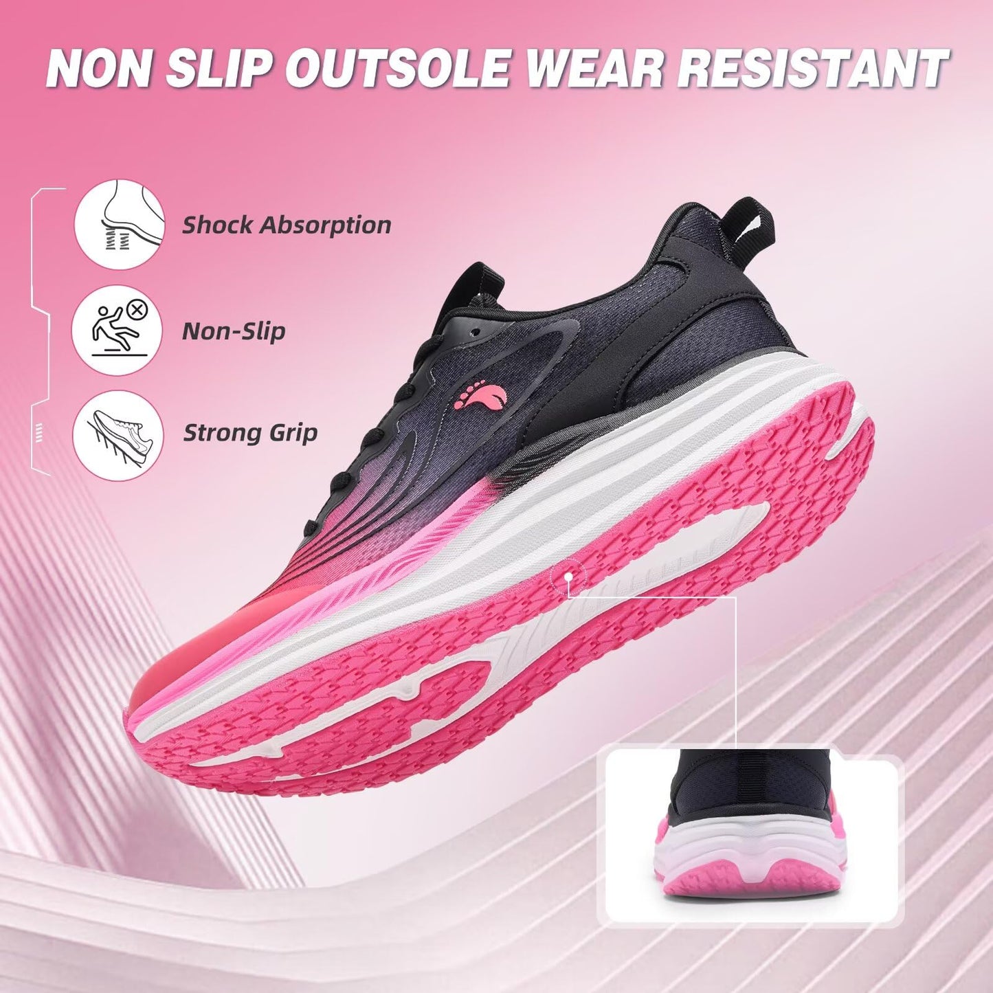 Women's Orthopedic Road Running Shoes: Comfortable Arch Support Plantar Fasciitis Sports Sneakers, Casual Orthotic High Arch Flat Feet Tennis Work Walking Shoes for Foot Heel and Pain Relief