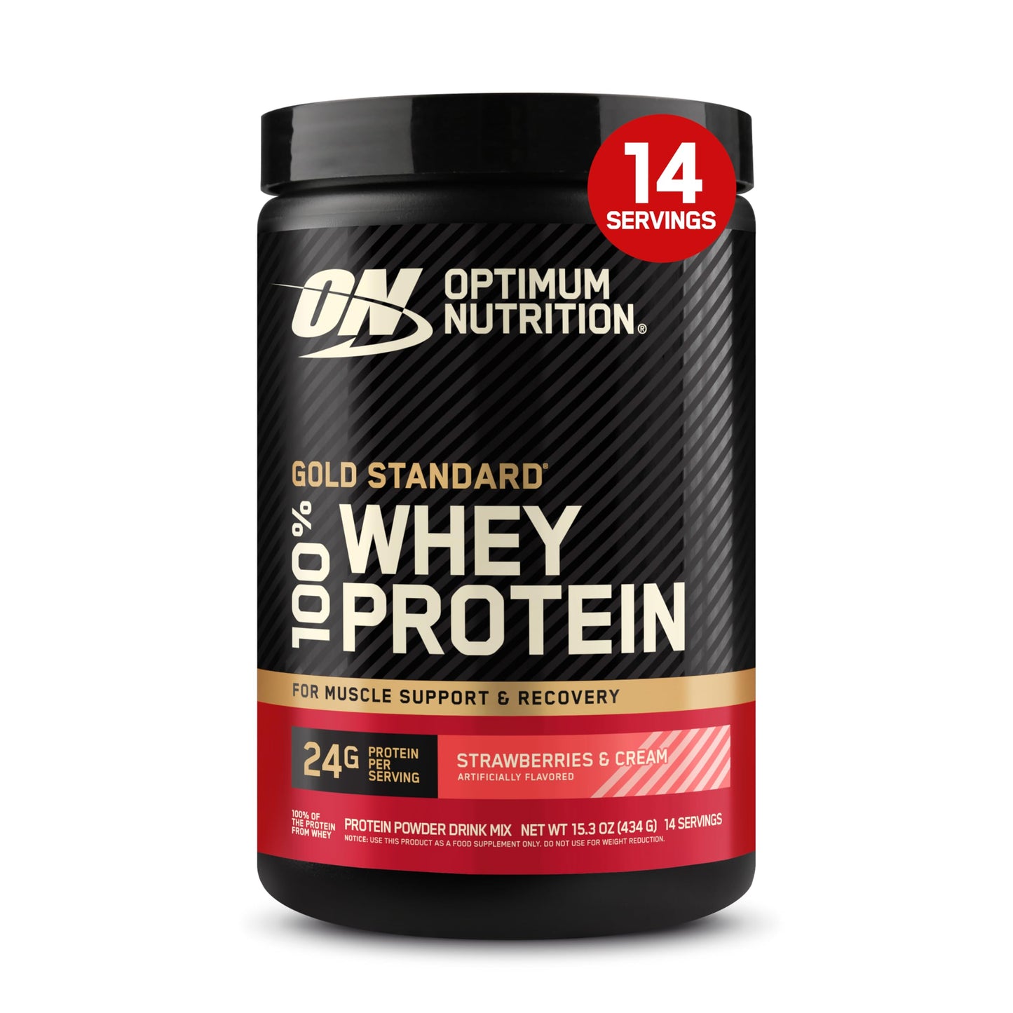 Optimum Nutrition Gold Standard 100% Whey Protein Powder, Vanilla Ice Cream, 1 Pound (Pack of 1)