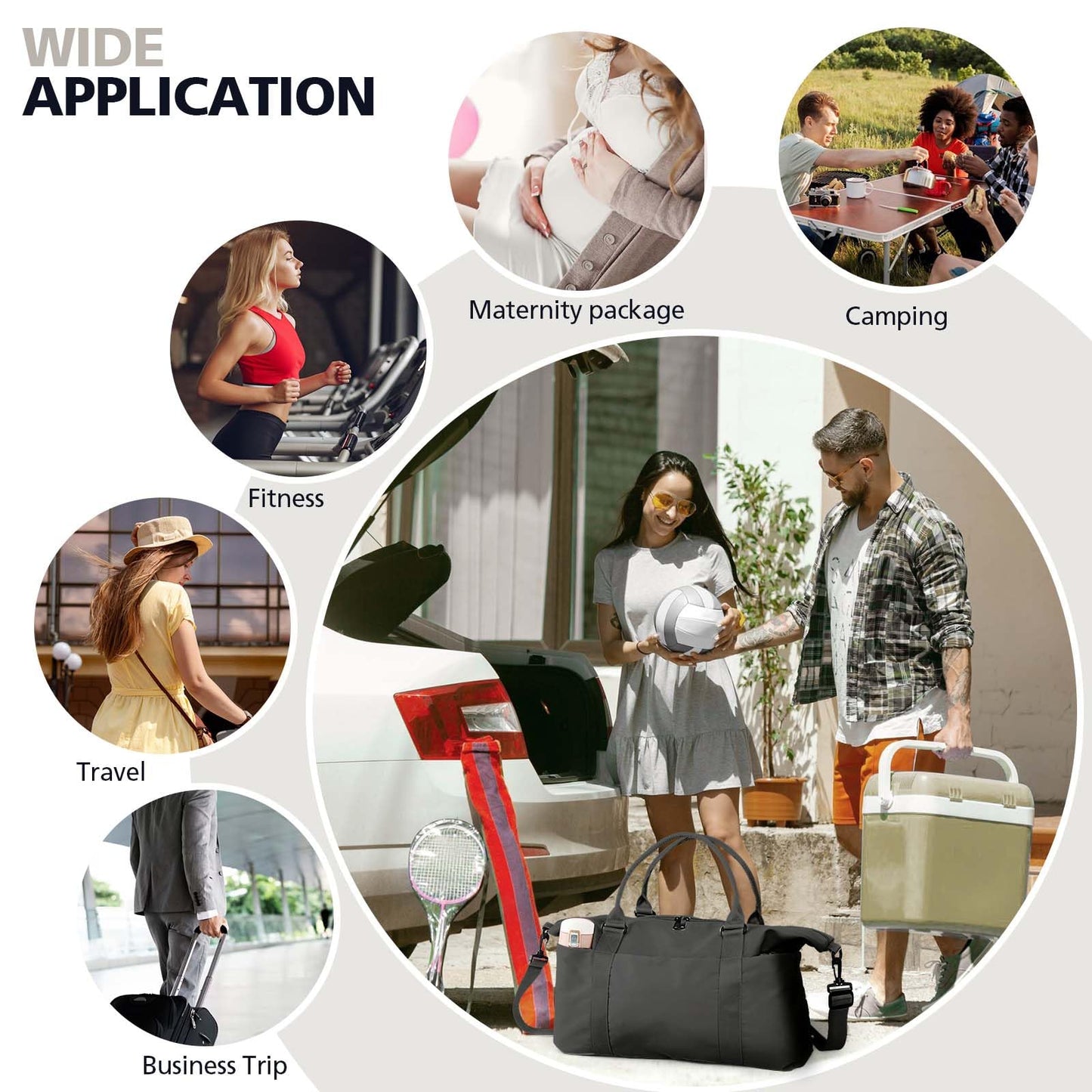 TOPBAG Travel Duffle Bag, Waterproof Weekender Carry On Tote Bags for Women, Sport Gym Bag for Men, Hospital Bag for Labor and Delivery, Overnight Luggage Bag with Trolley Sleeve Coral Pink