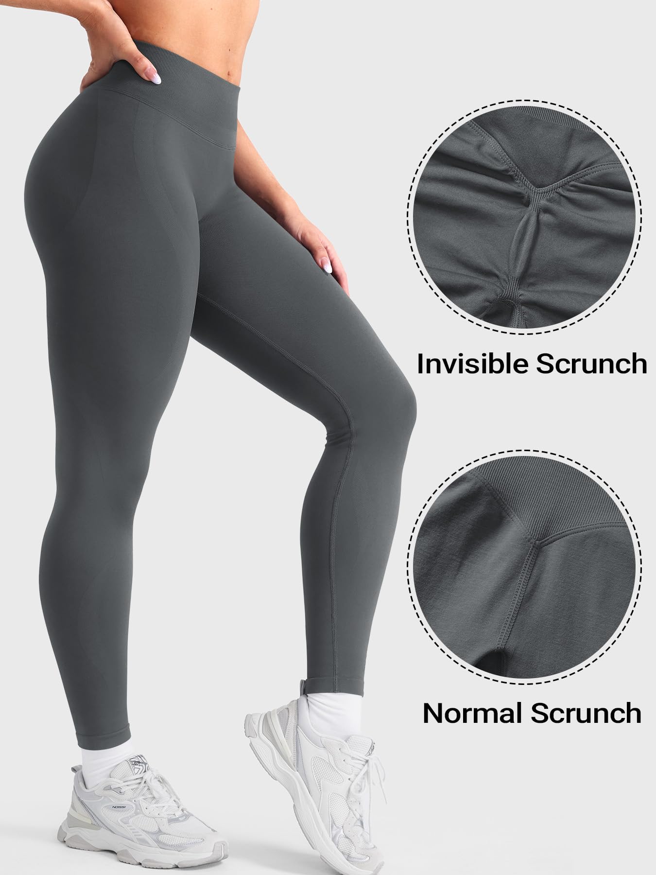 YEOREO Butt Lifting Leggings for Women Seamless Hidden Scrunch Workout Leggings 24" Baderiy Gym Yoga Booty Pants