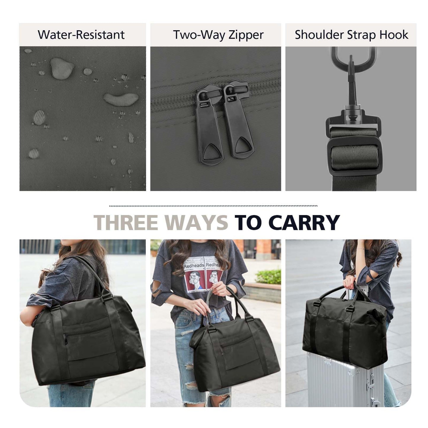 TOPBAG Travel Duffle Bag, Waterproof Weekender Carry On Tote Bags for Women, Sport Gym Bag for Men, Hospital Bag for Labor and Delivery, Overnight Luggage Bag with Trolley Sleeve Coral Pink