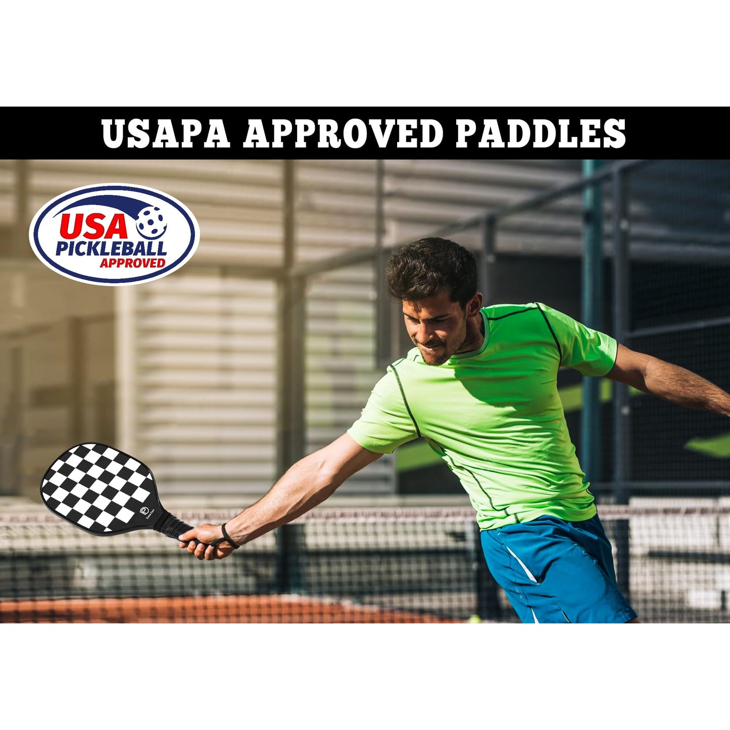 DULCE DOM Pickleball Paddles Set of 2/4 - USAPA Approved, Fiberglass/Carbon Fiber Pickleball Racket with 4 Indoor Outdoor Pickleball Balls and Pickleball Bag, Ideal Pickleball Training Equipment