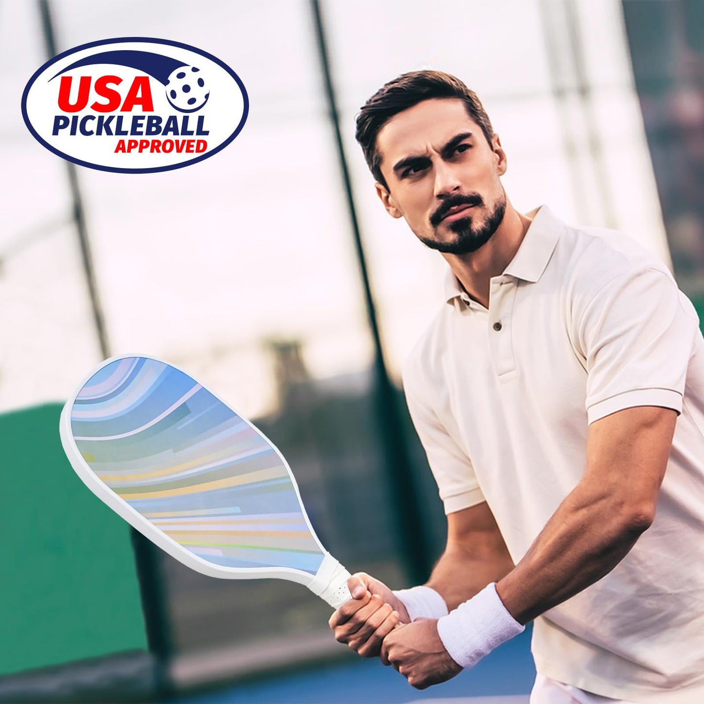 DULCE DOM Pickleball Paddles Set of 2/4 - USAPA Approved, Fiberglass/Carbon Fiber Pickleball Racket with 4 Indoor Outdoor Pickleball Balls and Pickleball Bag, Ideal Pickleball Training Equipment