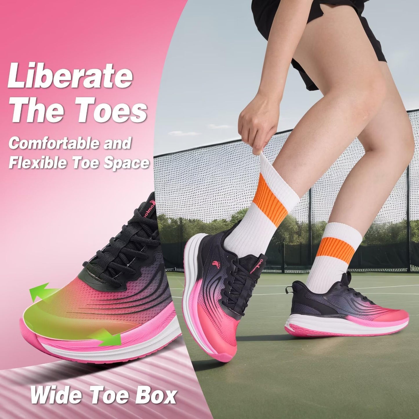 Women's Orthopedic Road Running Shoes: Comfortable Arch Support Plantar Fasciitis Sports Sneakers, Casual Orthotic High Arch Flat Feet Tennis Work Walking Shoes for Foot Heel and Pain Relief