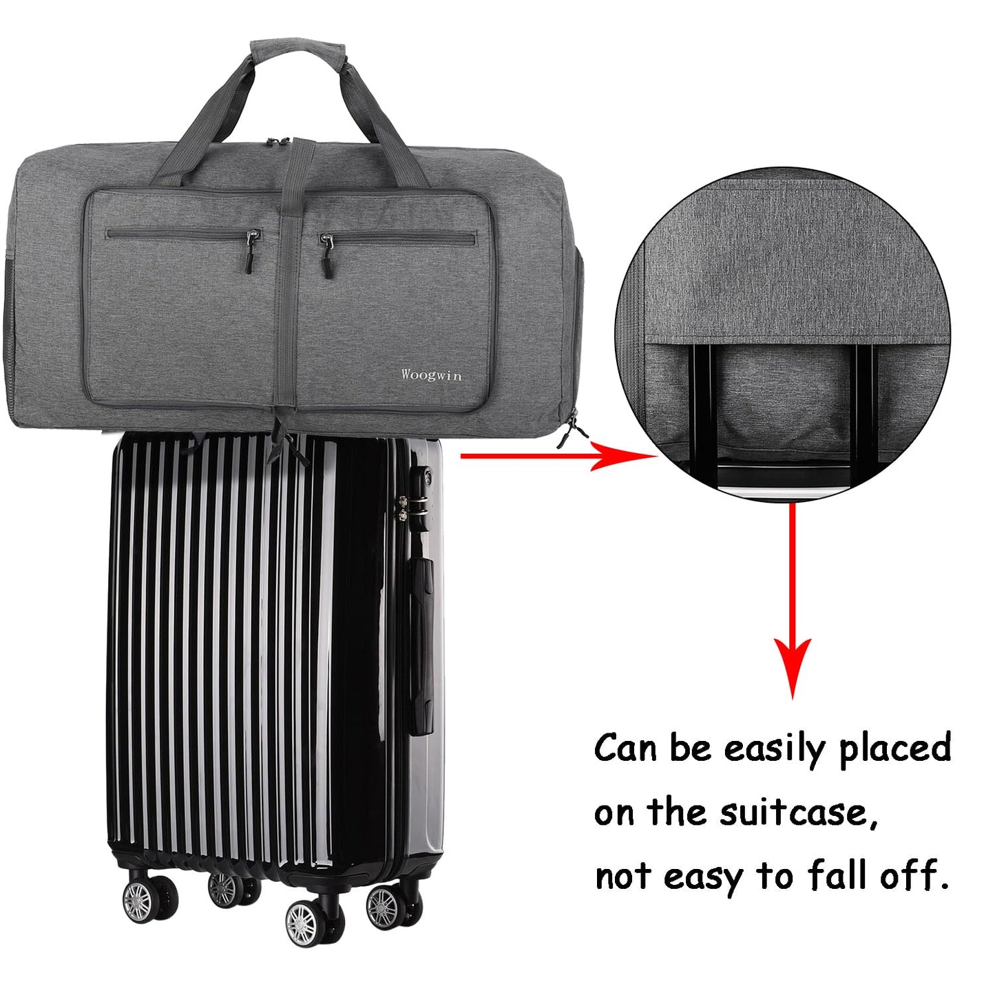 Woogwin Travel Duffel Bag Large Foldable Waterproof Overnight Bag for Beach Swim Bags Pool Sports Gym