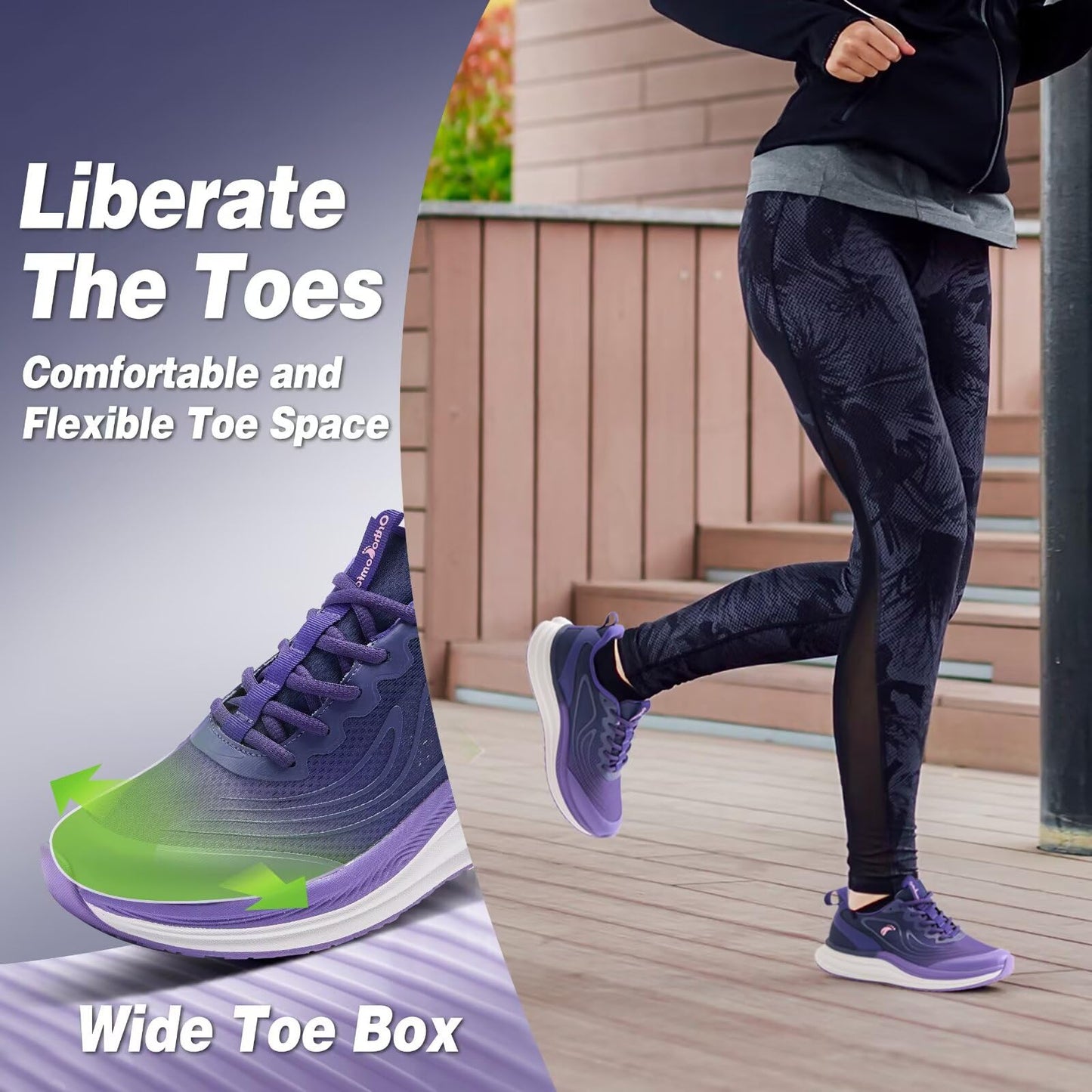 Women's Orthopedic Road Running Shoes: Comfortable Arch Support Plantar Fasciitis Sports Sneakers, Casual Orthotic High Arch Flat Feet Tennis Work Walking Shoes for Foot Heel and Pain Relief