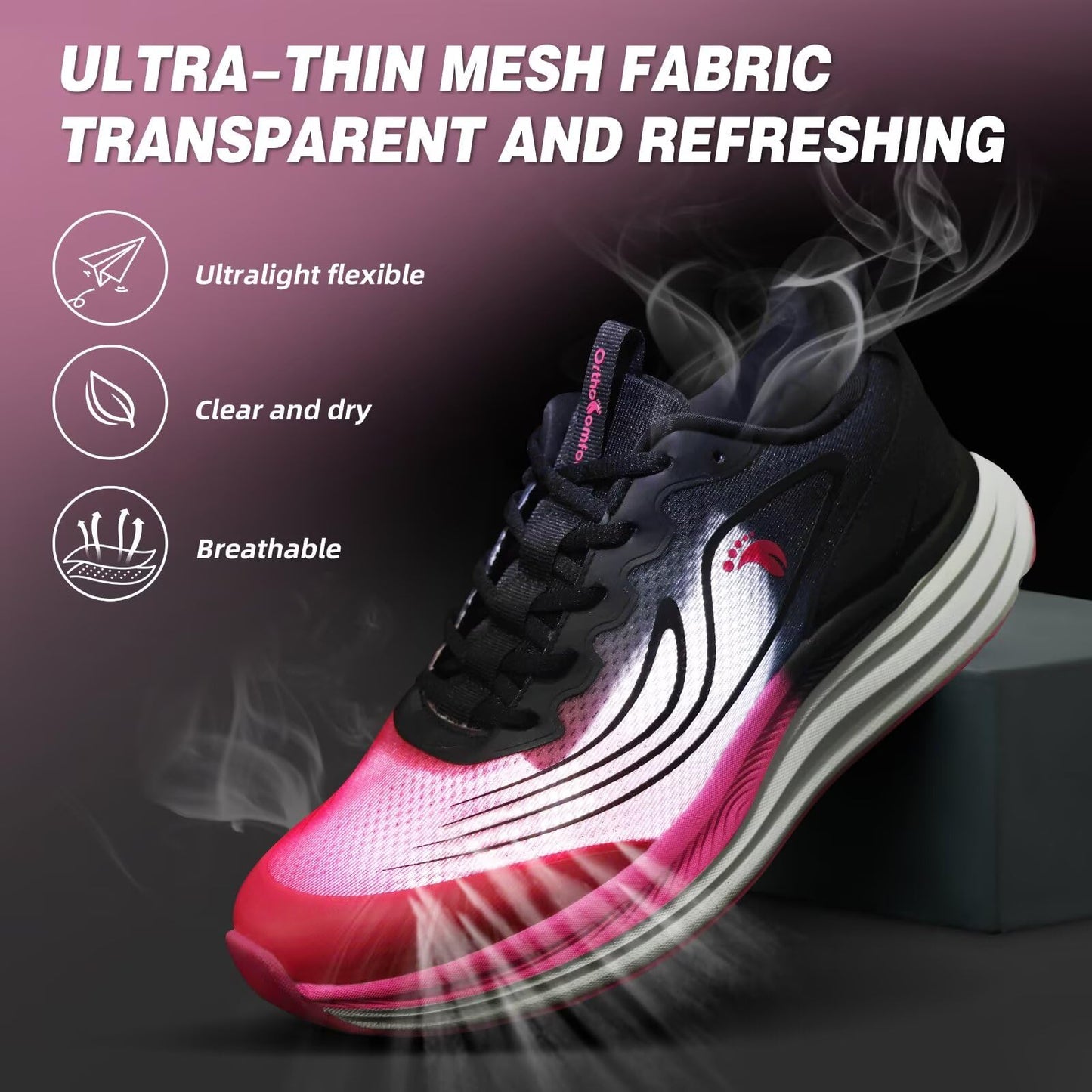 Women's Orthopedic Road Running Shoes: Comfortable Arch Support Plantar Fasciitis Sports Sneakers, Casual Orthotic High Arch Flat Feet Tennis Work Walking Shoes for Foot Heel and Pain Relief