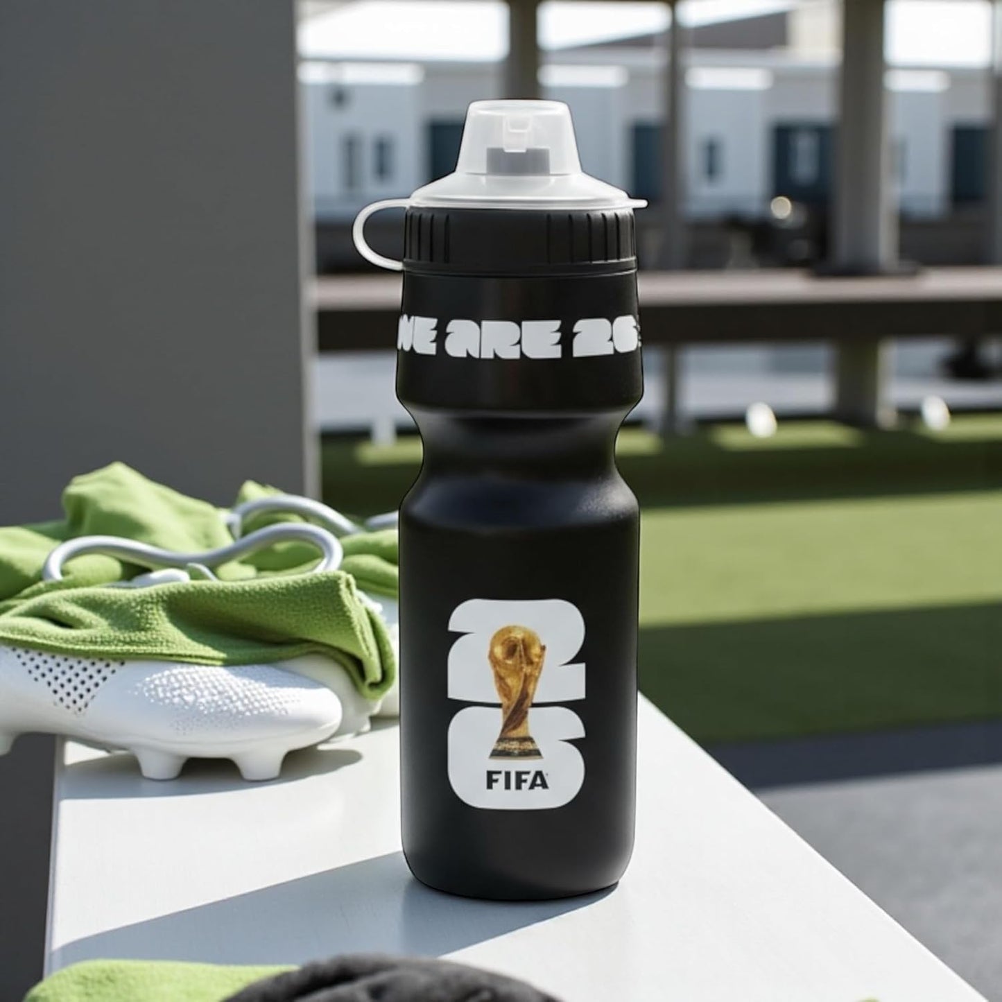Official FIFA World Cup 2026 Edition - 24oz Refillable Squeeze Water Bottle - BPA-Free, Reusable, Dishwasher Safe with Pull-Top Cap - Designed for Everyday Use - Sports Games, Bike Rides, School, Work