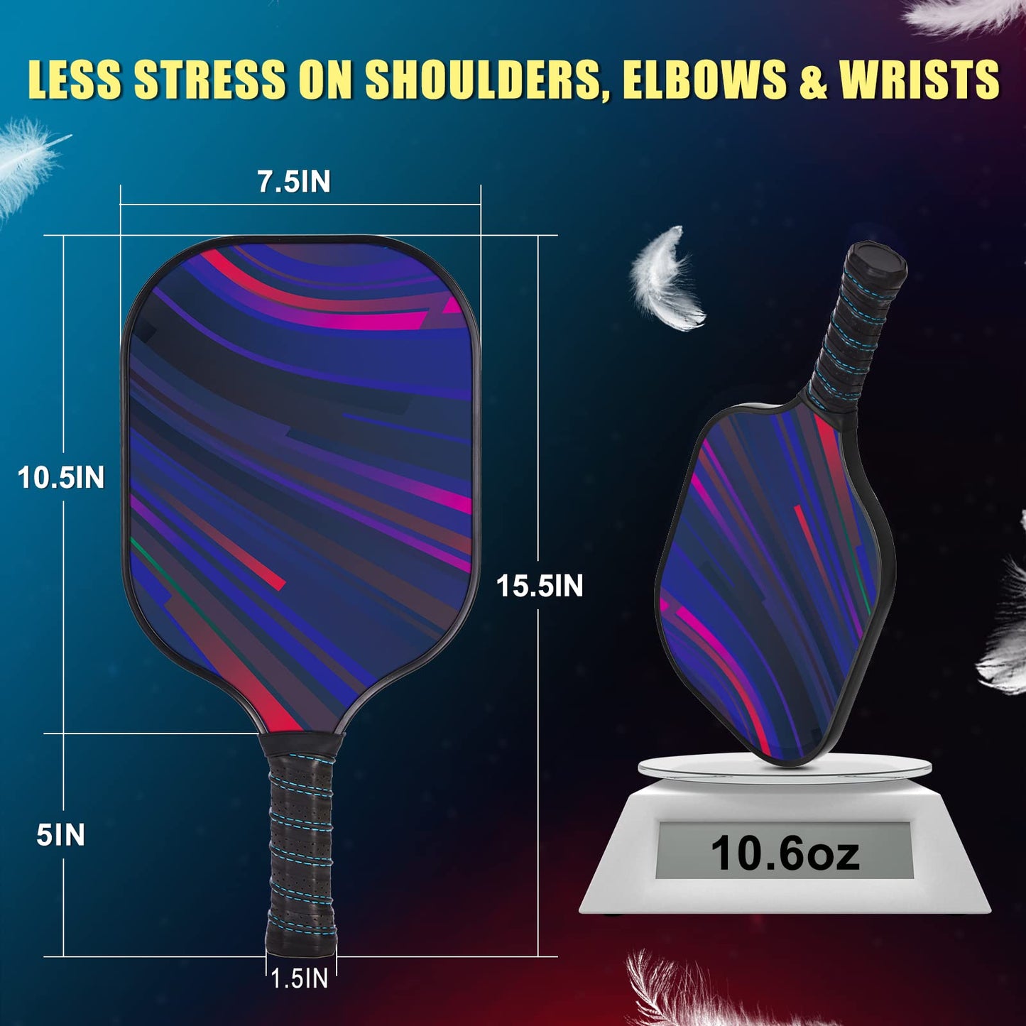 DULCE DOM Pickleball Paddles Set of 2/4 - USAPA Approved, Fiberglass/Carbon Fiber Pickleball Racket with 4 Indoor Outdoor Pickleball Balls and Pickleball Bag, Ideal Pickleball Training Equipment