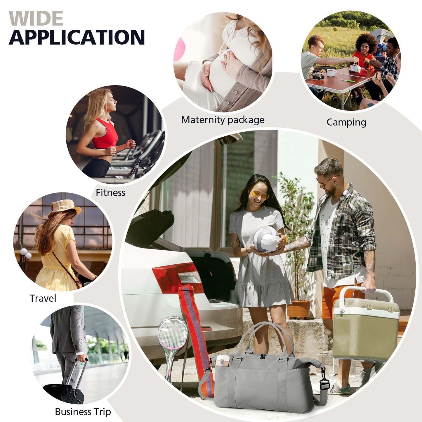 TOPBAG Travel Duffle Bag, Waterproof Weekender Carry On Tote Bags for Women, Sport Gym Bag for Men, Hospital Bag for Labor and Delivery, Overnight Luggage Bag with Trolley Sleeve Coral Pink