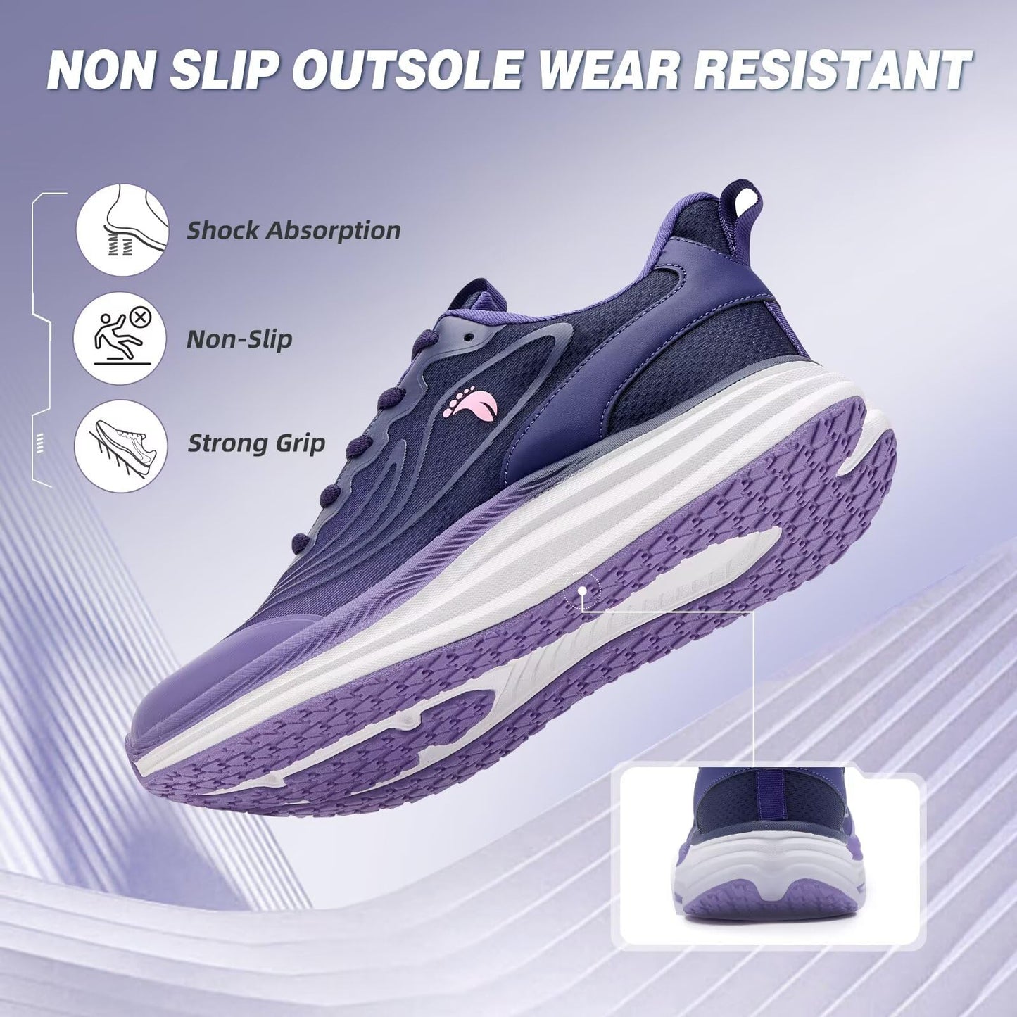 Women's Orthopedic Road Running Shoes: Comfortable Arch Support Plantar Fasciitis Sports Sneakers, Casual Orthotic High Arch Flat Feet Tennis Work Walking Shoes for Foot Heel and Pain Relief
