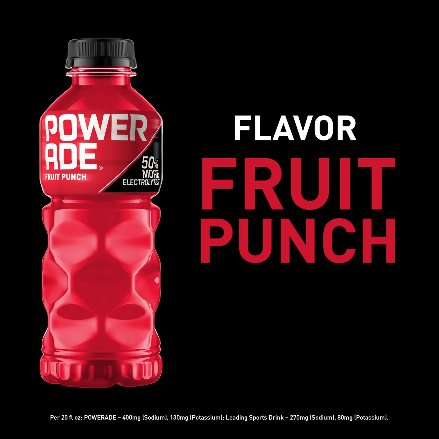 Powerade Fruit Punch, Electrolyte Enhanced Sports Drink, 20 Fl Oz Bottles, 8 Pack