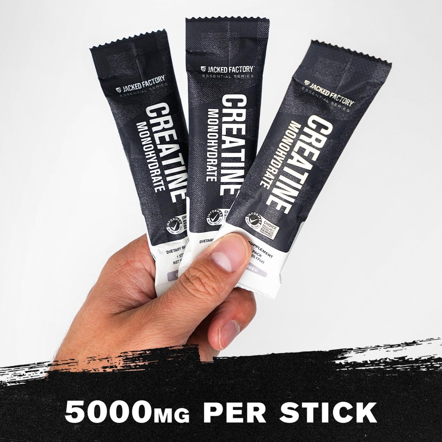 Jacked Factory Creatine Monohydrate Powder 150g - 5g Daily Creatine Supplement for Men and Women, Vegan-Friendly, Third-Party Tested - 30 Servings, Unflavored