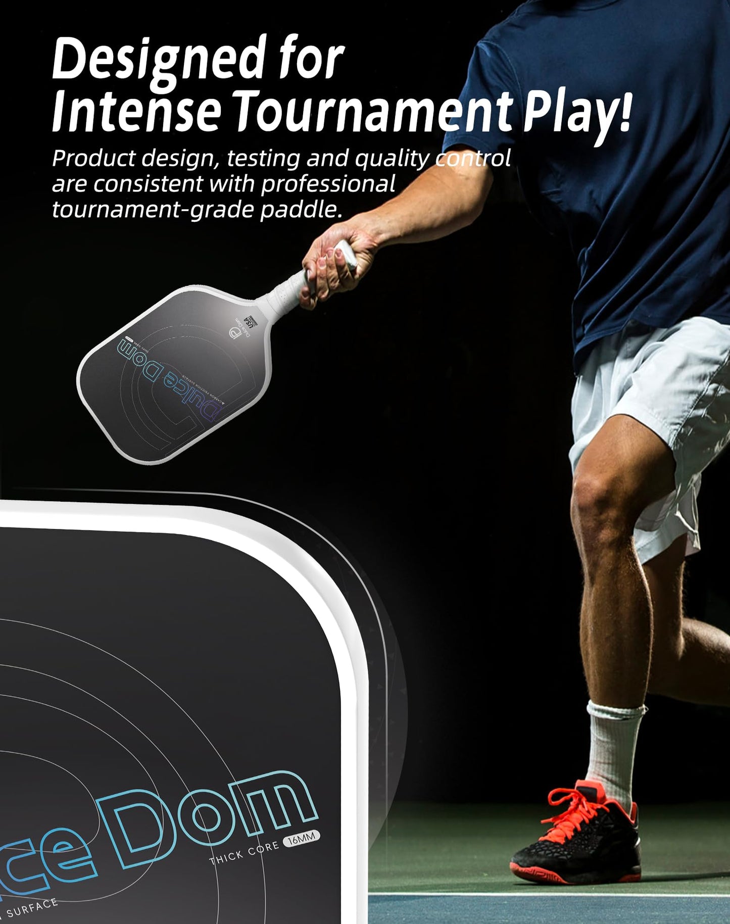 DULCE DOM Pickleball Paddles Set of 2/4 - USAPA Approved, Fiberglass/Carbon Fiber Pickleball Racket with 4 Indoor Outdoor Pickleball Balls and Pickleball Bag, Ideal Pickleball Training Equipment