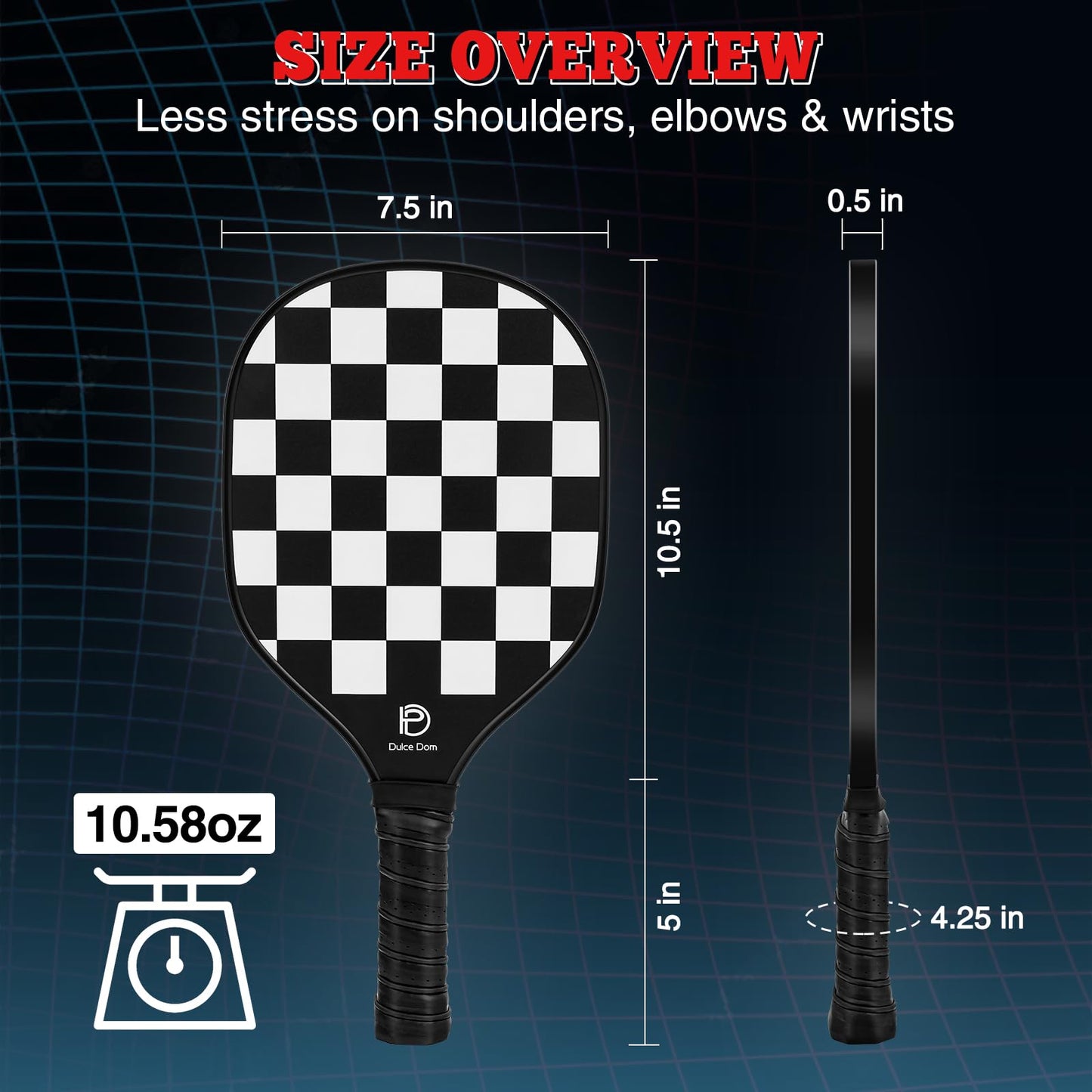 DULCE DOM Pickleball Paddles Set of 2/4 - USAPA Approved, Fiberglass/Carbon Fiber Pickleball Racket with 4 Indoor Outdoor Pickleball Balls and Pickleball Bag, Ideal Pickleball Training Equipment