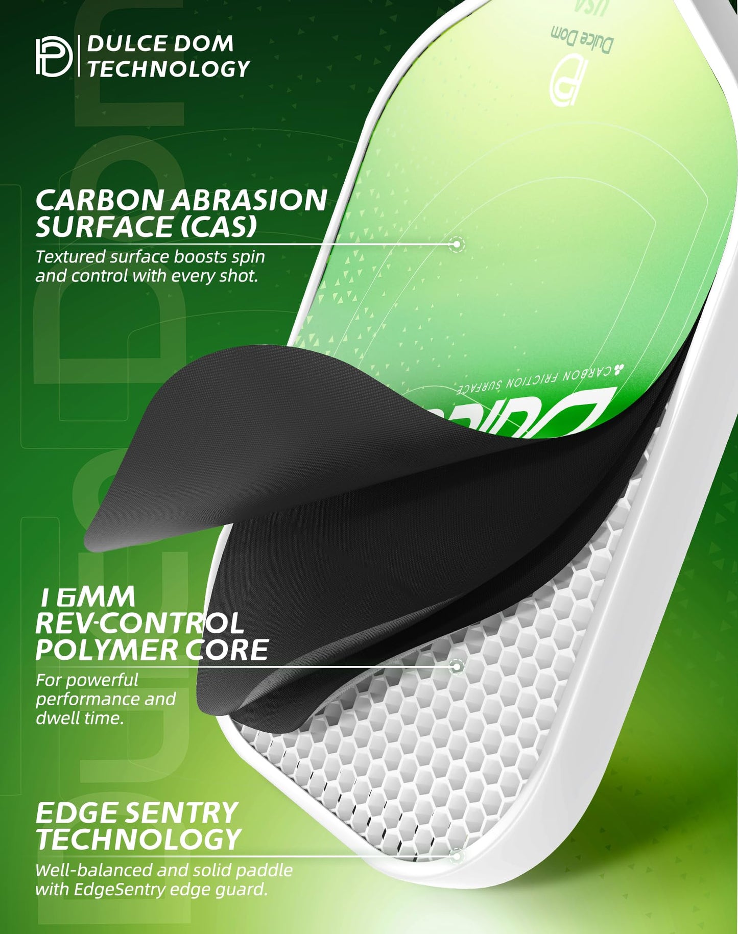 DULCE DOM Pickleball Paddles Set of 2/4 - USAPA Approved, Fiberglass/Carbon Fiber Pickleball Racket with 4 Indoor Outdoor Pickleball Balls and Pickleball Bag, Ideal Pickleball Training Equipment