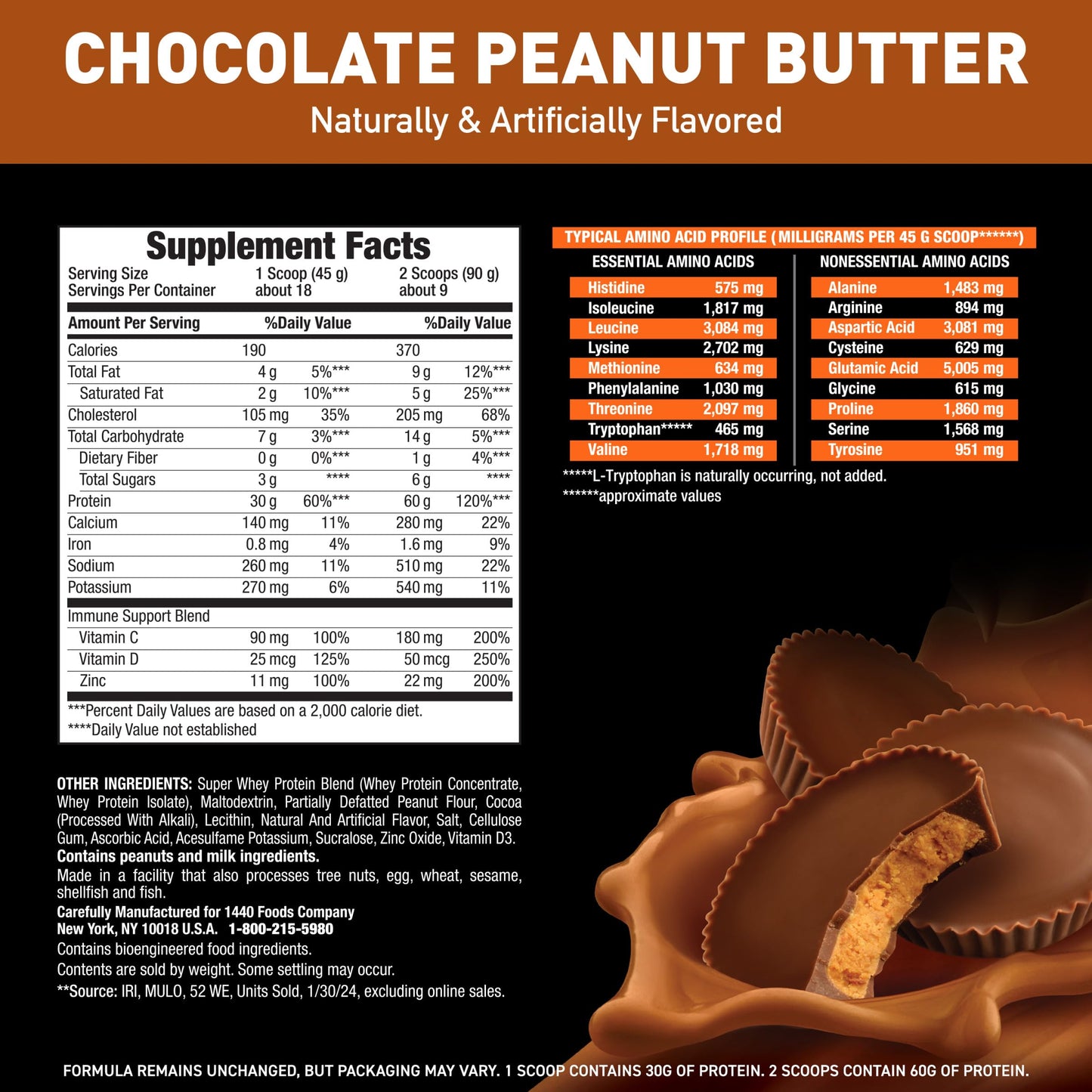 Body Fortress 100% Whey, Premium Protein Powder, Chocolate, 1.78lbs