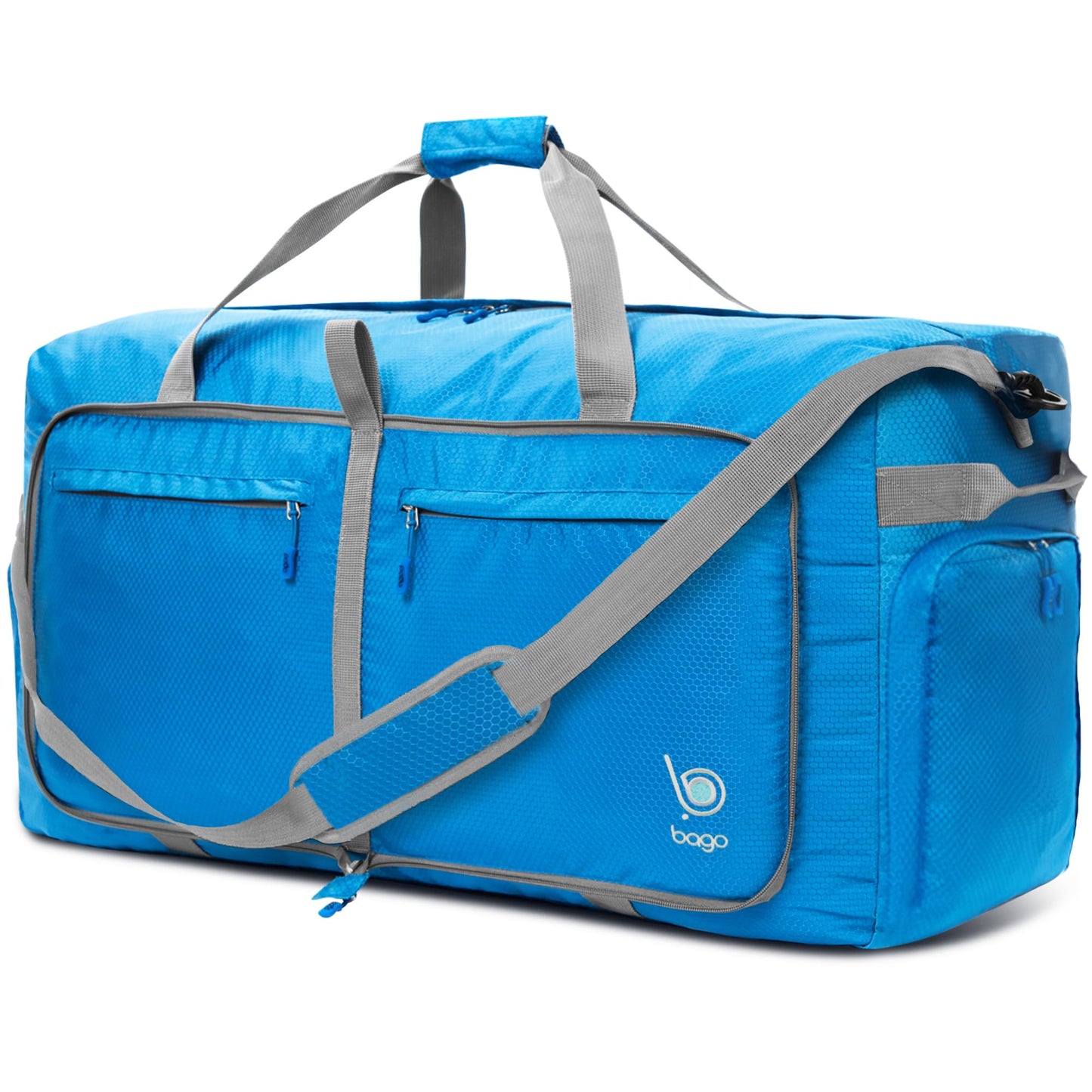 Bago Foldable Duffel Bags for Traveling Women & Men - 40L Sports Packable Duffle Bag for Travel with Shoe Compartment - Water Repellant, Heavy Duty, Lightweight Folding & Collapsible (SnowPink)