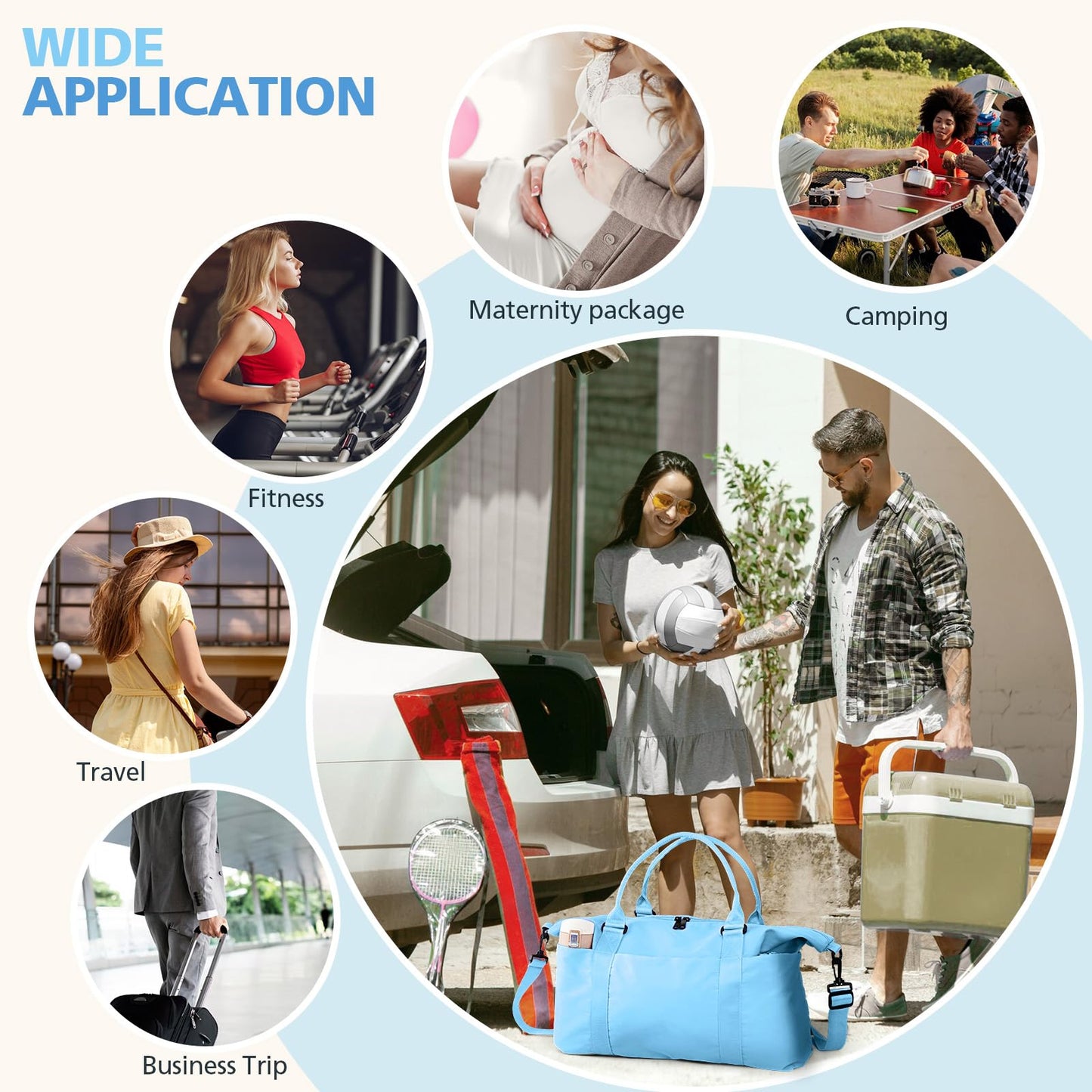 TOPBAG Travel Duffle Bag, Waterproof Weekender Carry On Tote Bags for Women, Sport Gym Bag for Men, Hospital Bag for Labor and Delivery, Overnight Luggage Bag with Trolley Sleeve Coral Pink