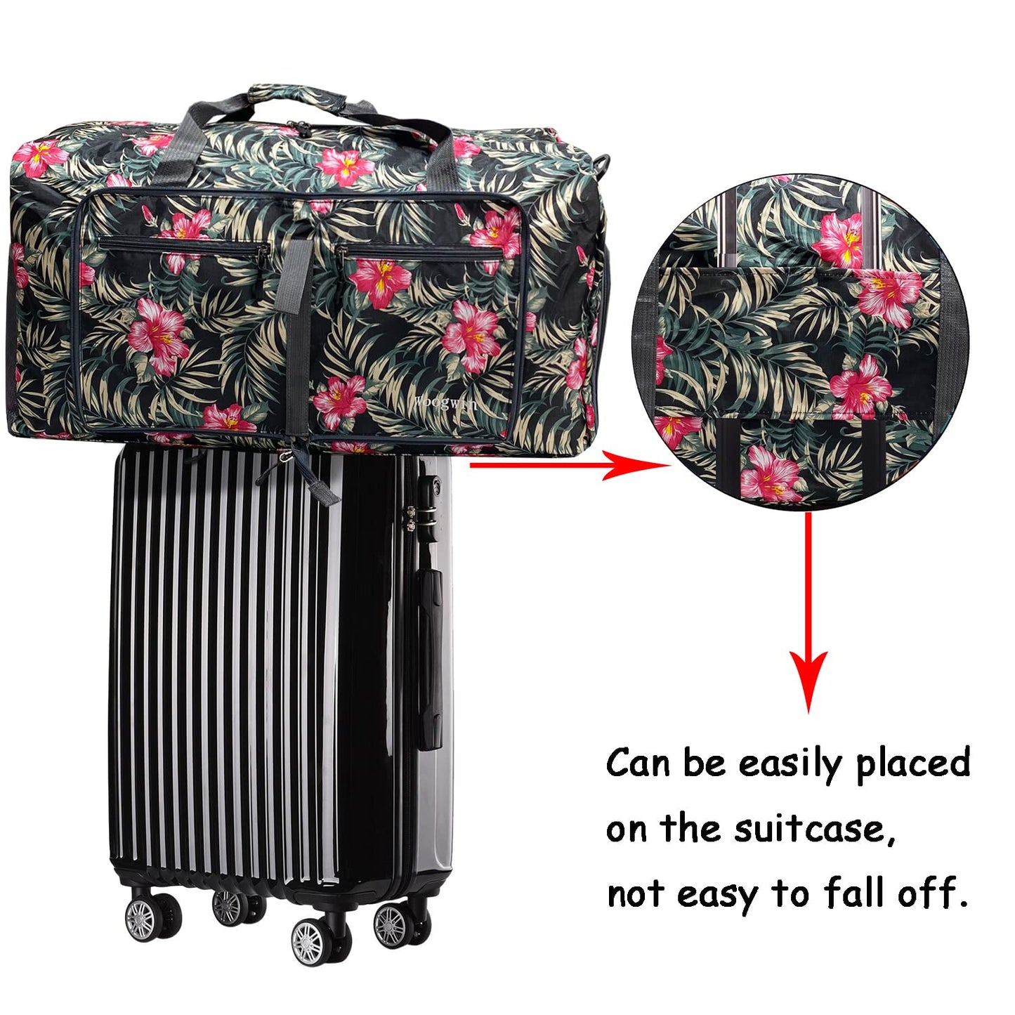 Woogwin Travel Duffel Bag Large Foldable Waterproof Overnight Bag for Beach Swim Bags Pool Sports Gym