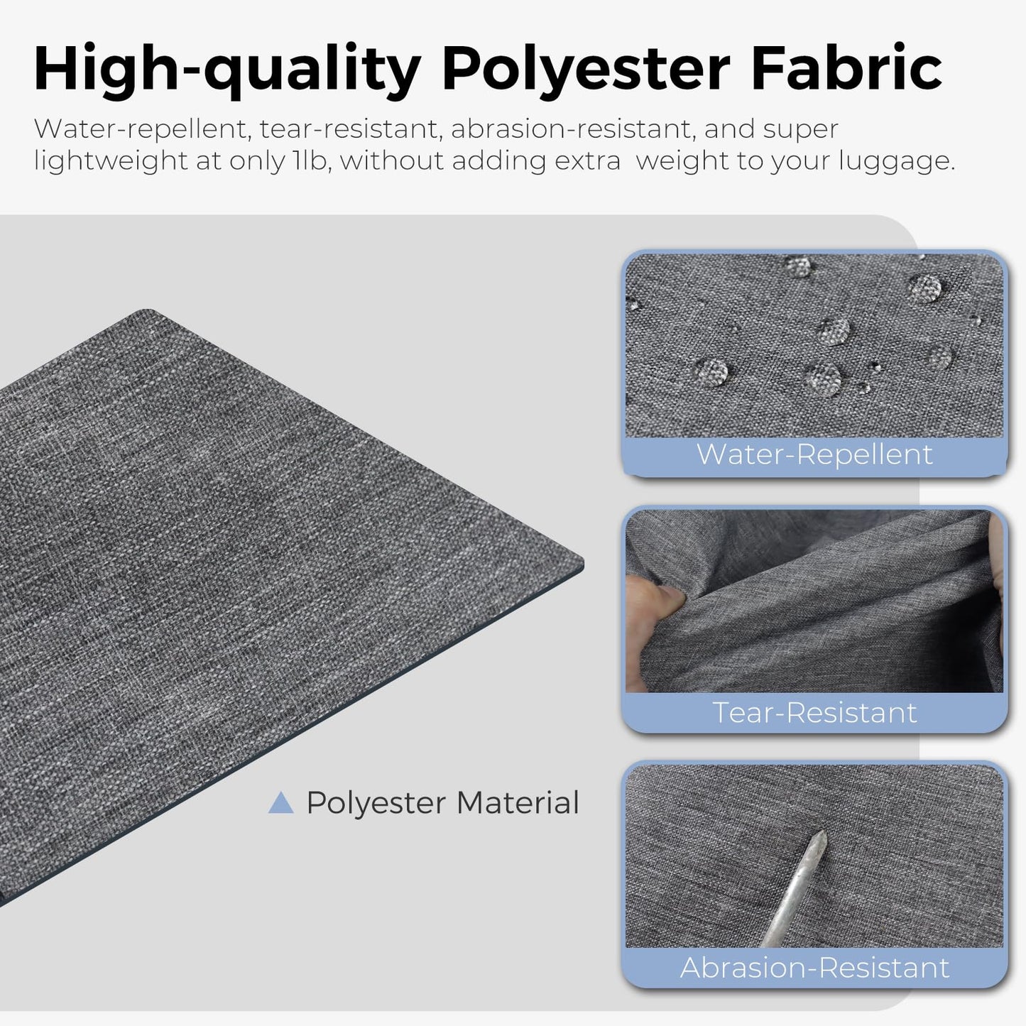 Fmeida 65L Duffle Bag with Shoes Compartment, Foldable Travel Duffel Bags for Men Women, Large Packable Travel Bag Water Repellent & Tear Resistant (Black)