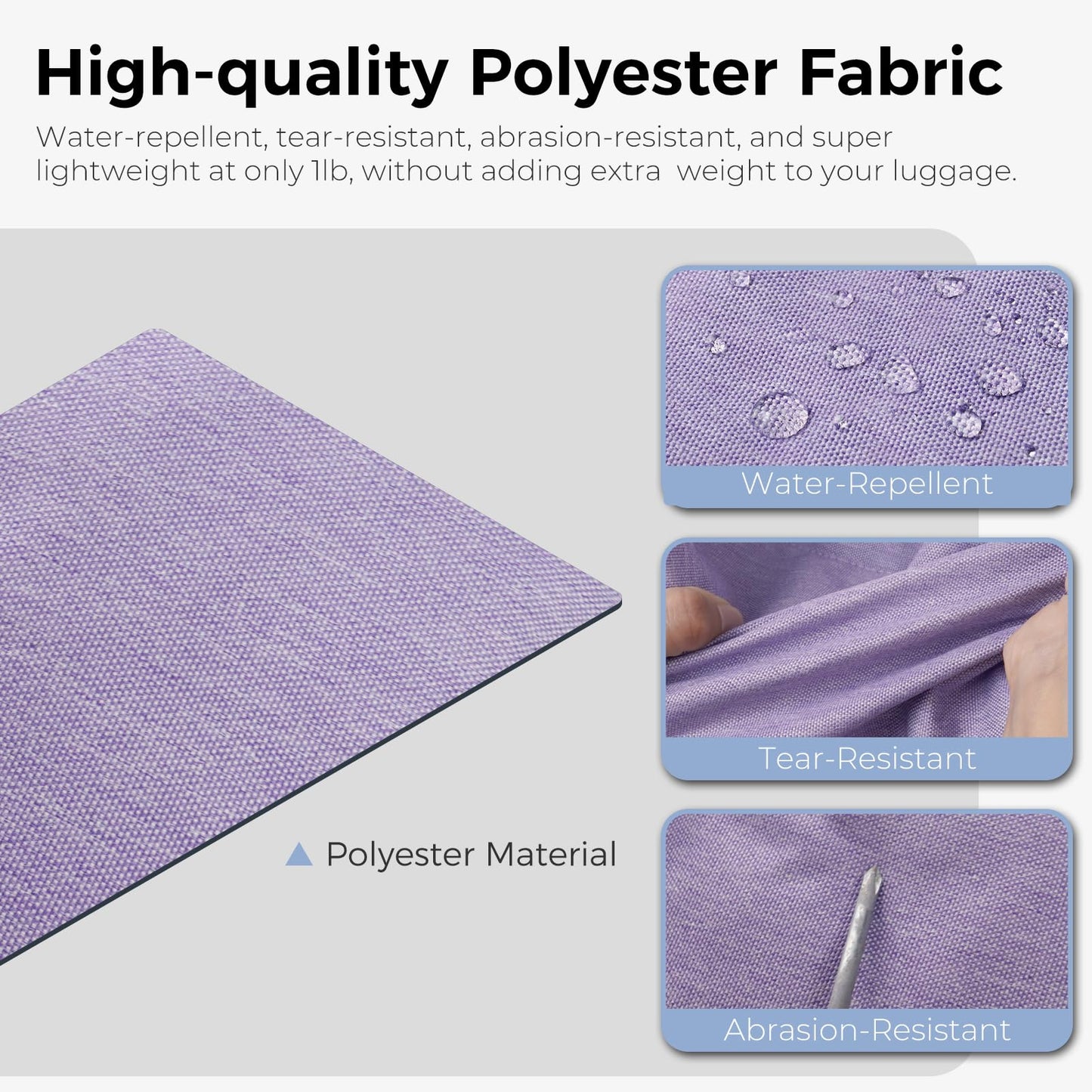 Fmeida 65L Duffle Bag with Shoes Compartment, Foldable Travel Duffel Bags for Men Women, Large Packable Travel Bag Water Repellent & Tear Resistant (Black)